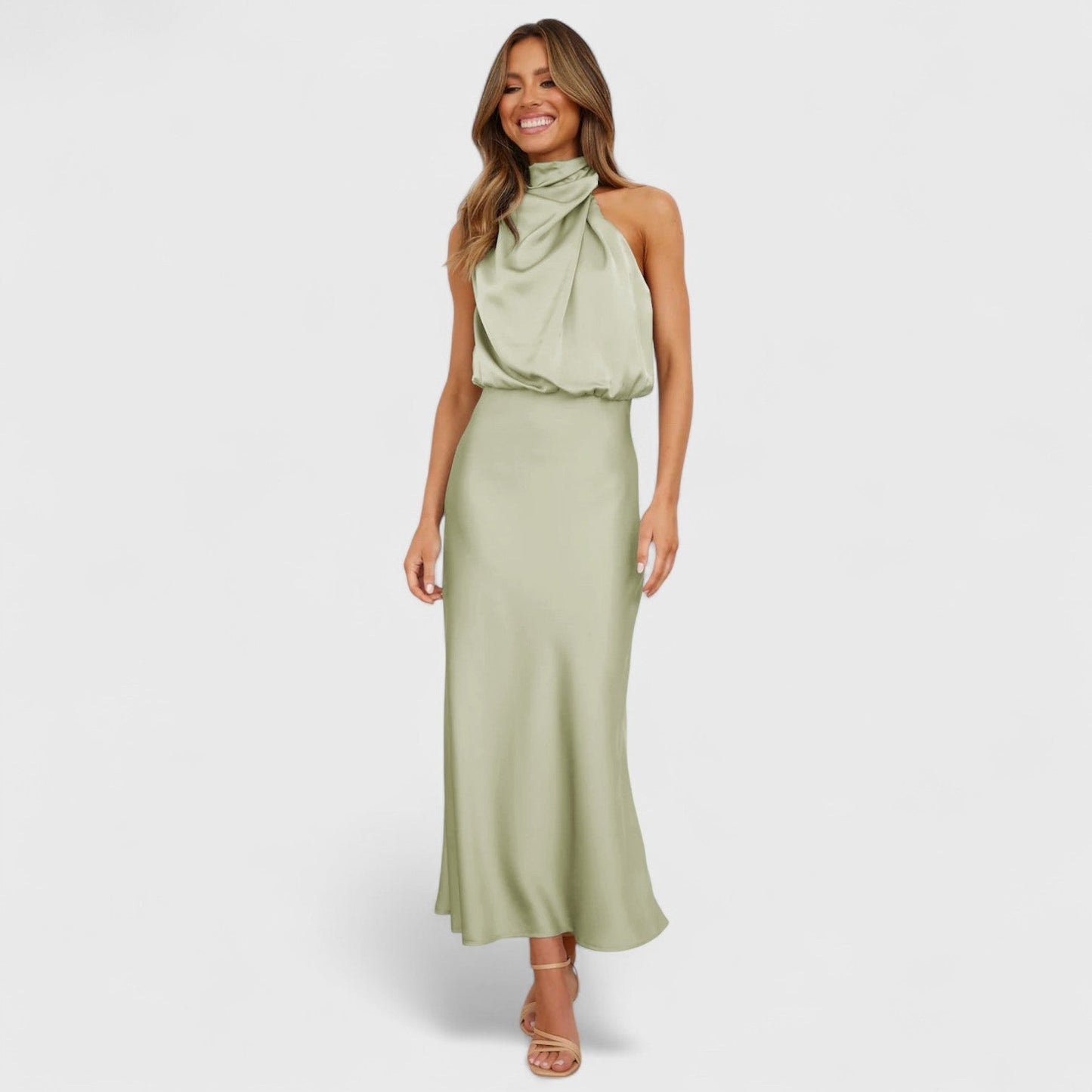 ELYRA™ | Long Halter Neck Dress