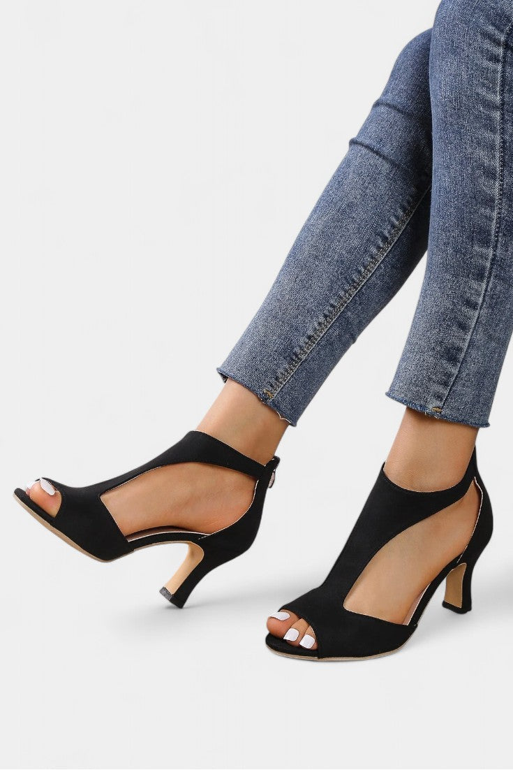 ELYRA™ | Mid-heel sandals with T-strap and open toe