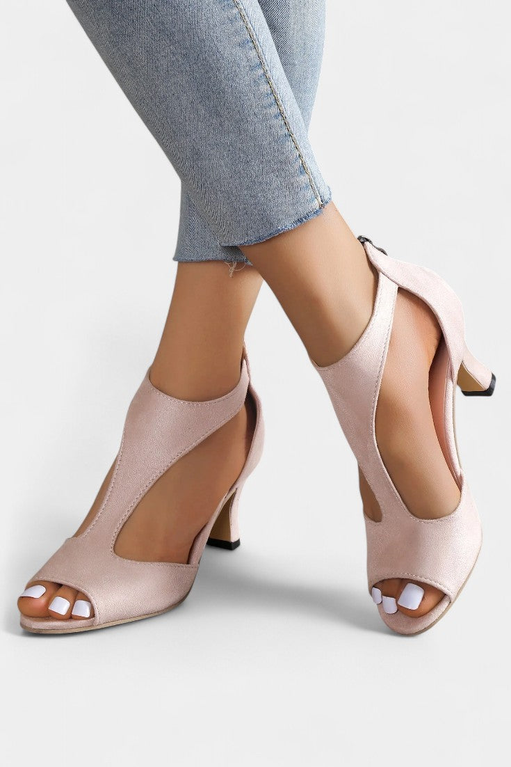 ELYRA™ | Mid-heel sandals with T-strap and open toe