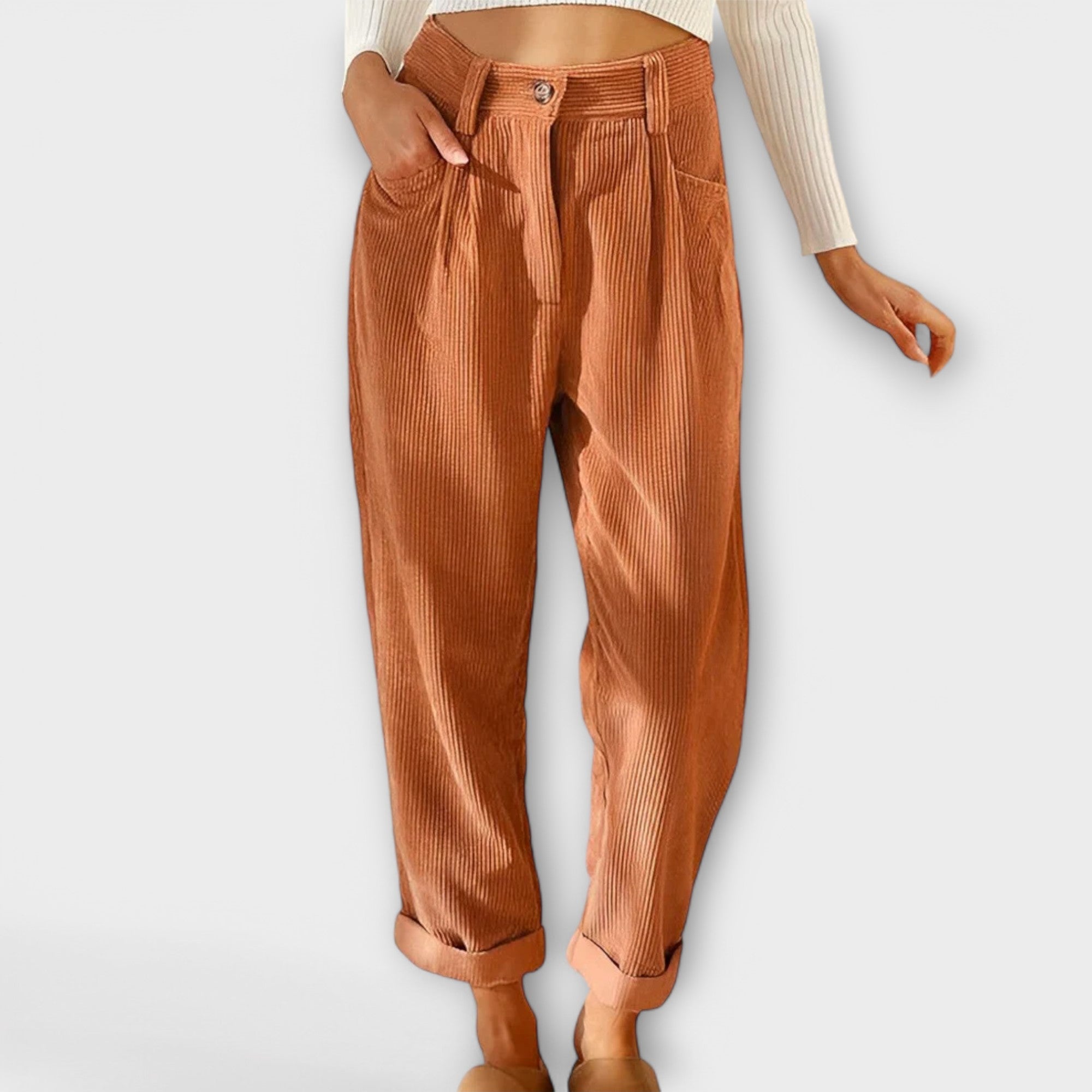 ELYRA™ | Pantalon en velours, coupe moderne