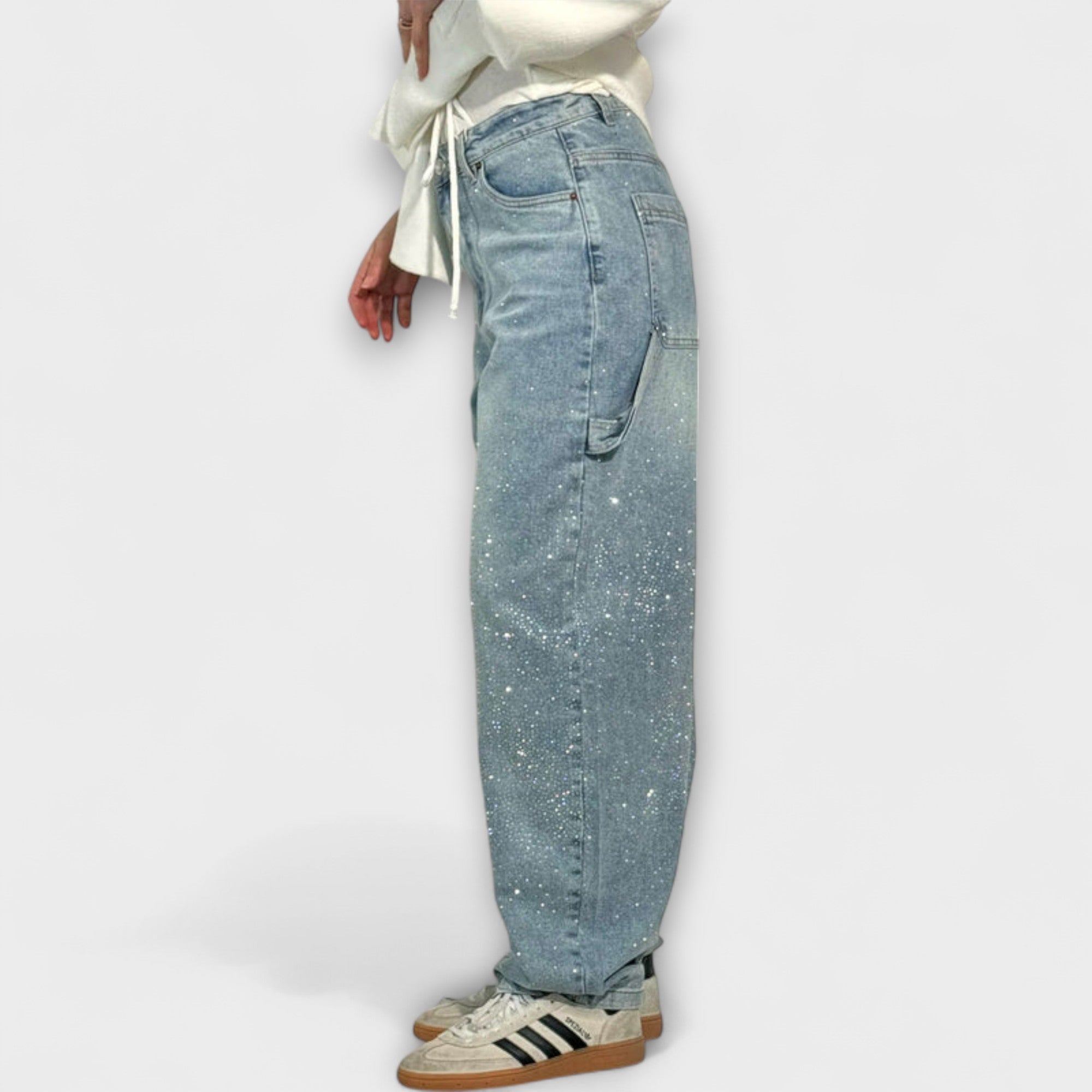 ELYRA™ | Jeans en denim brillant style balloon carpenter