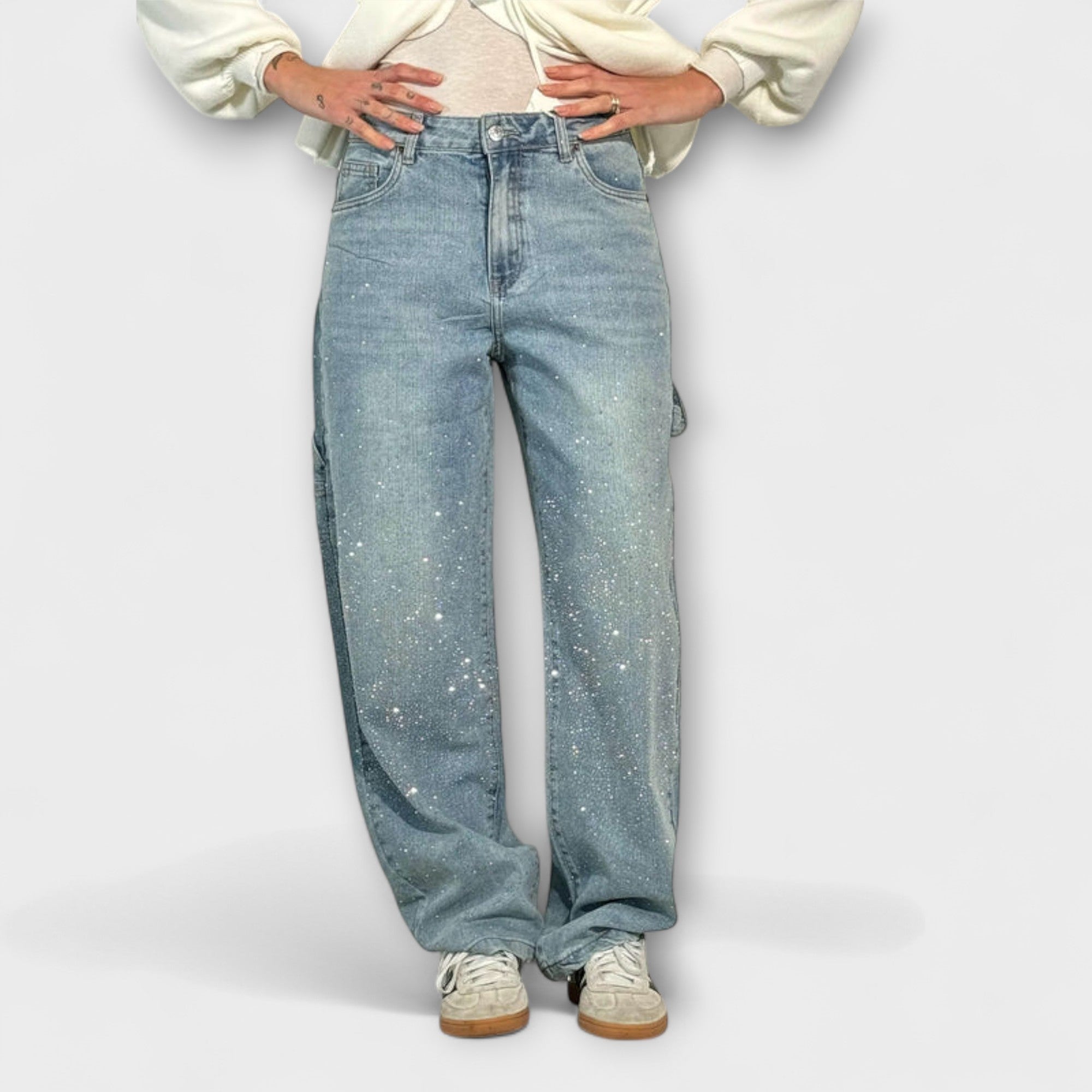 ELYRA™ | Jeans en denim brillant style balloon carpenter