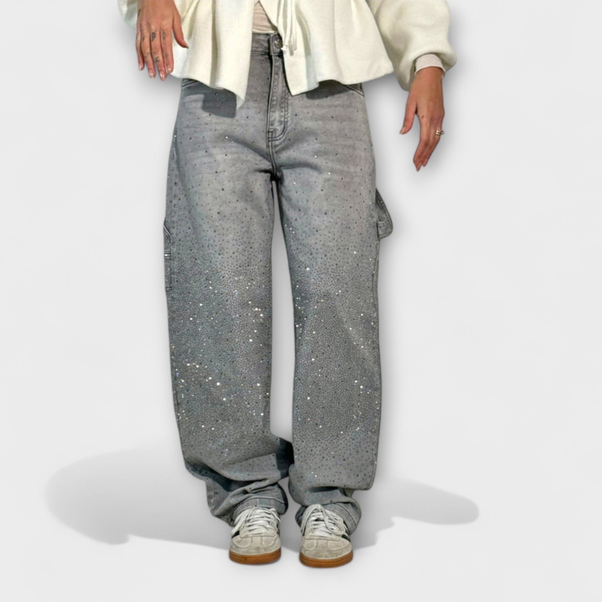 ELYRA™ | Jeans en denim brillant style balloon carpenter