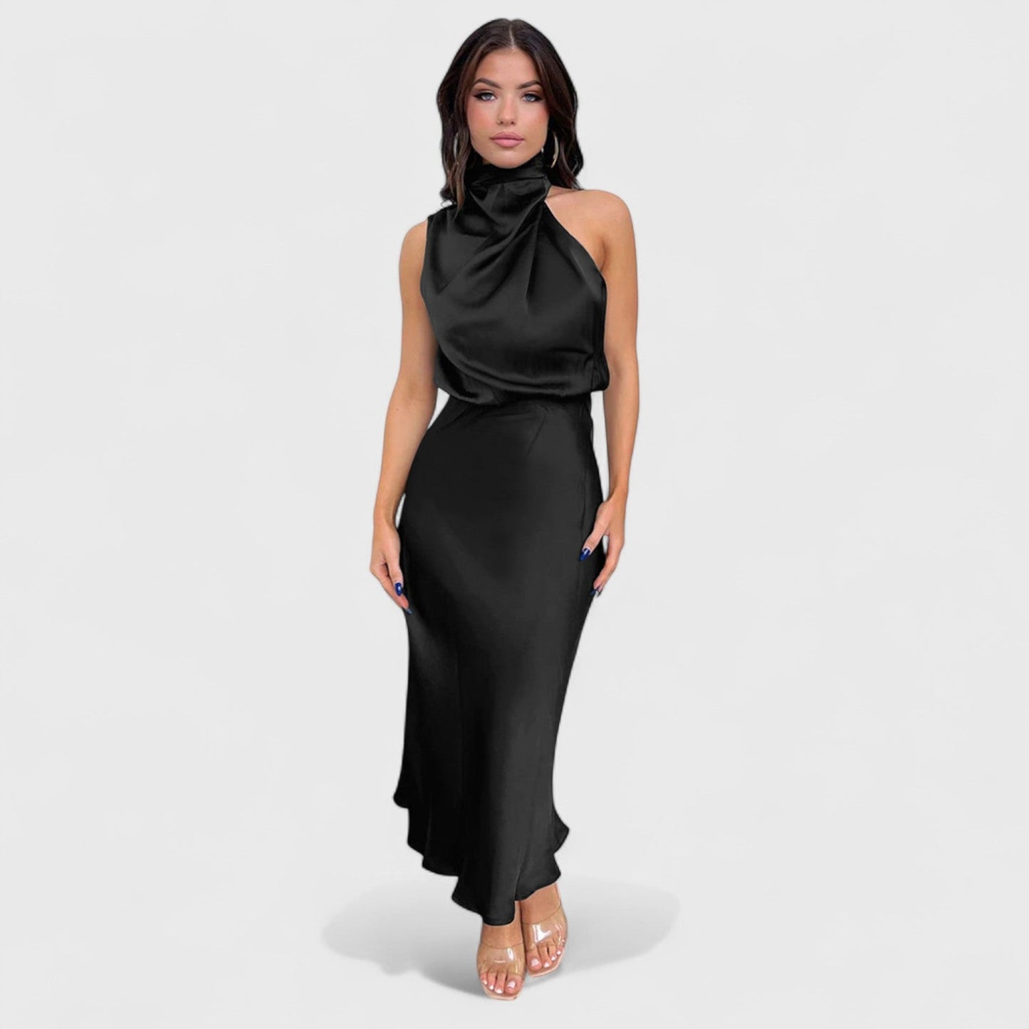 ELYRA™ | Long Halter Neck Dress
