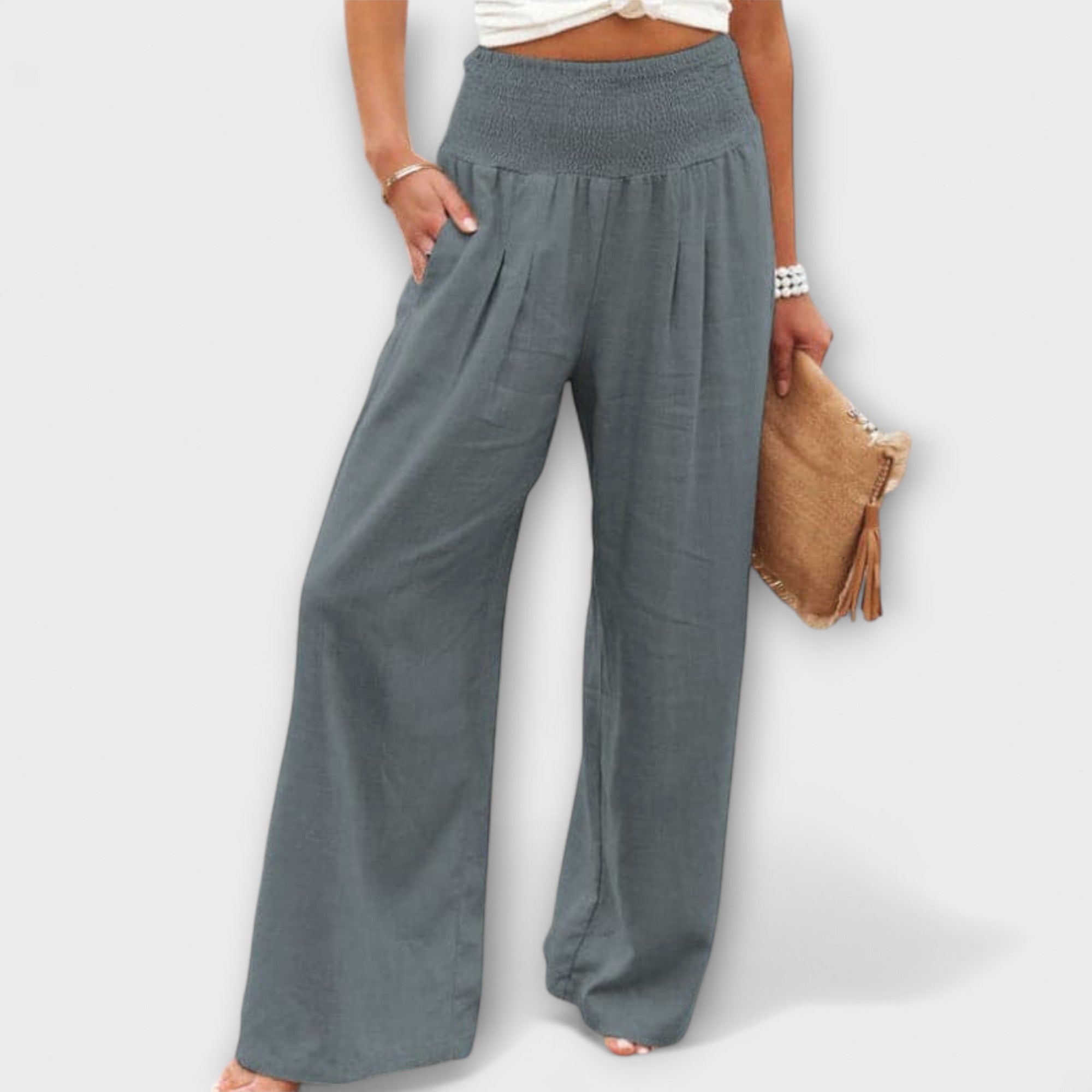 ELYRA™ | Pantalon large en lin décontracté