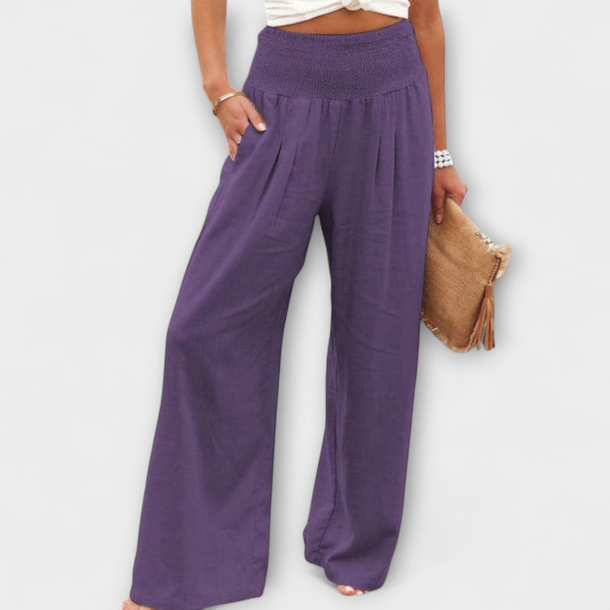 ELYRA™ | Pantalon large en lin décontracté