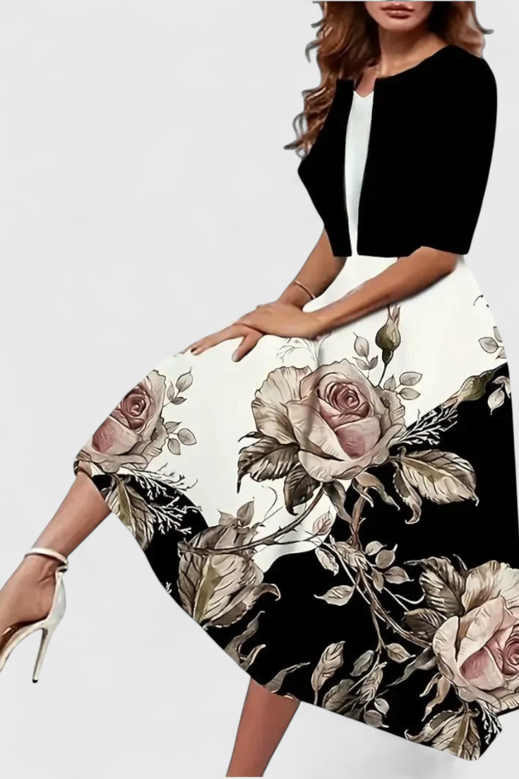 ELYRA™ | Ensemble Robe Blazer Midi à rayures