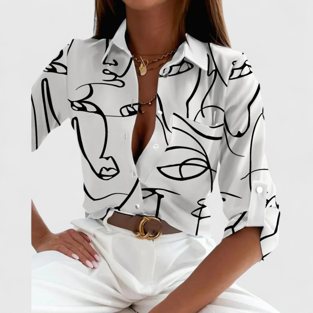 ELYRA™ | Abstract Blouse in Lightweight Fabric