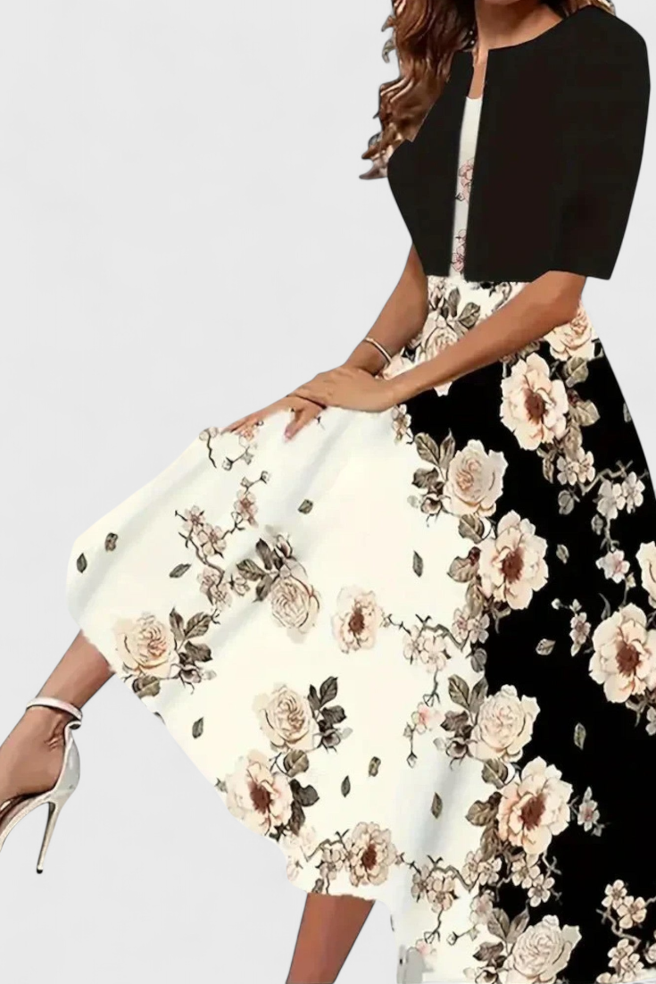 ELYRA™ | Ensemble Robe Blazer Midi à rayures
