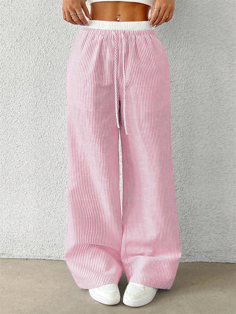 ELYRA™ | Pantalon Large Rayé