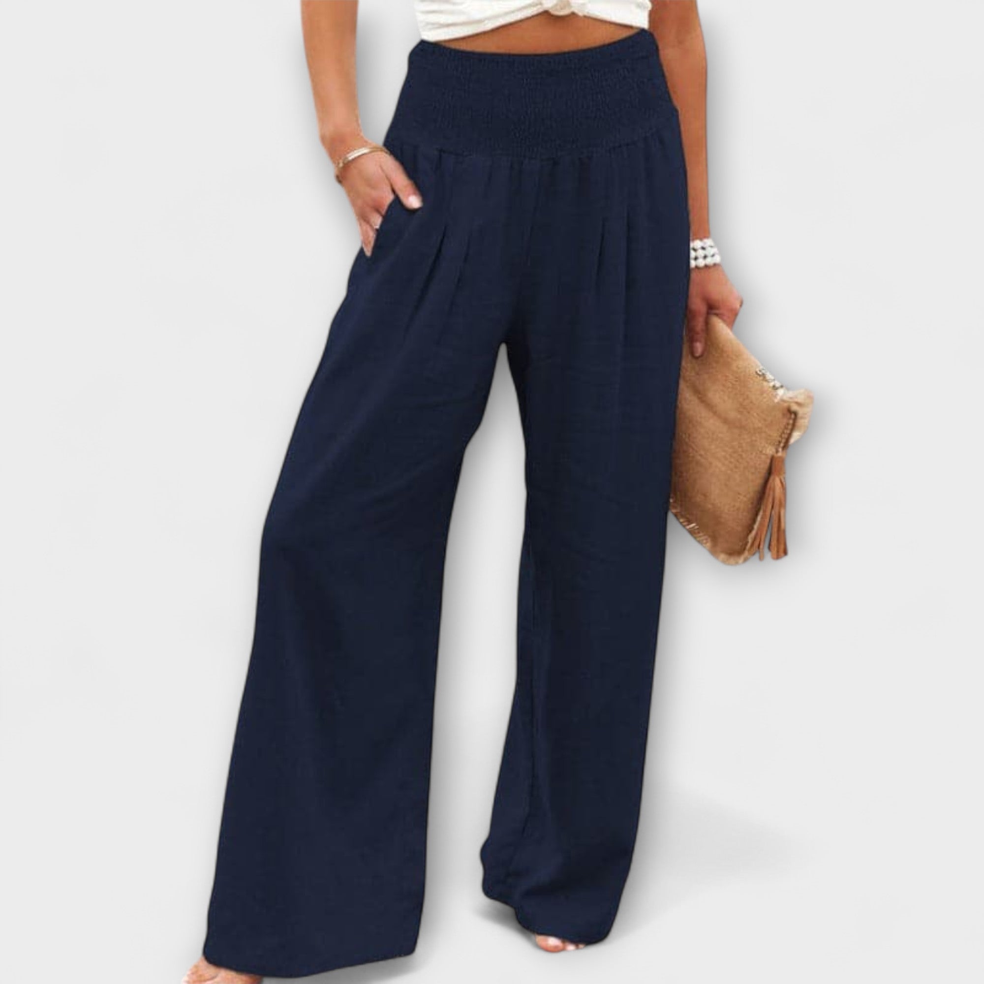 ELYRA™ | Pantalon large en lin décontracté
