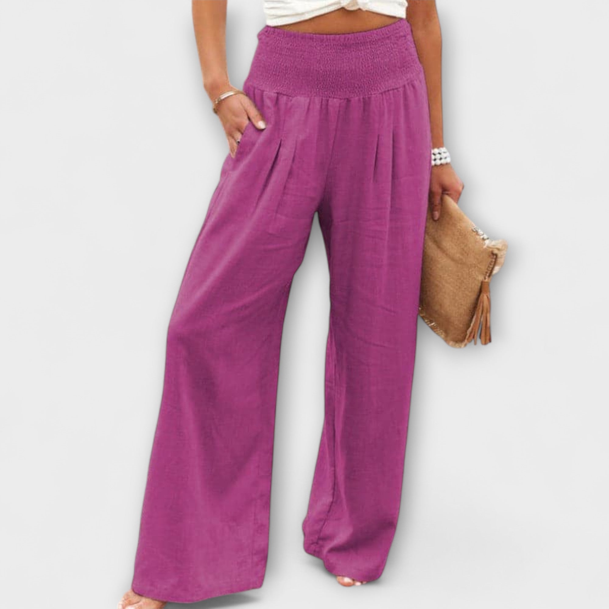 ELYRA™ | Pantalon large en lin décontracté