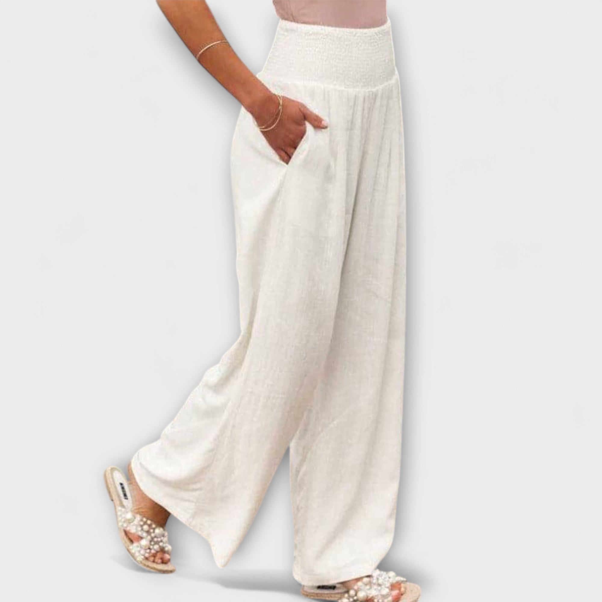 ELYRA™ | Pantalon large en lin décontracté