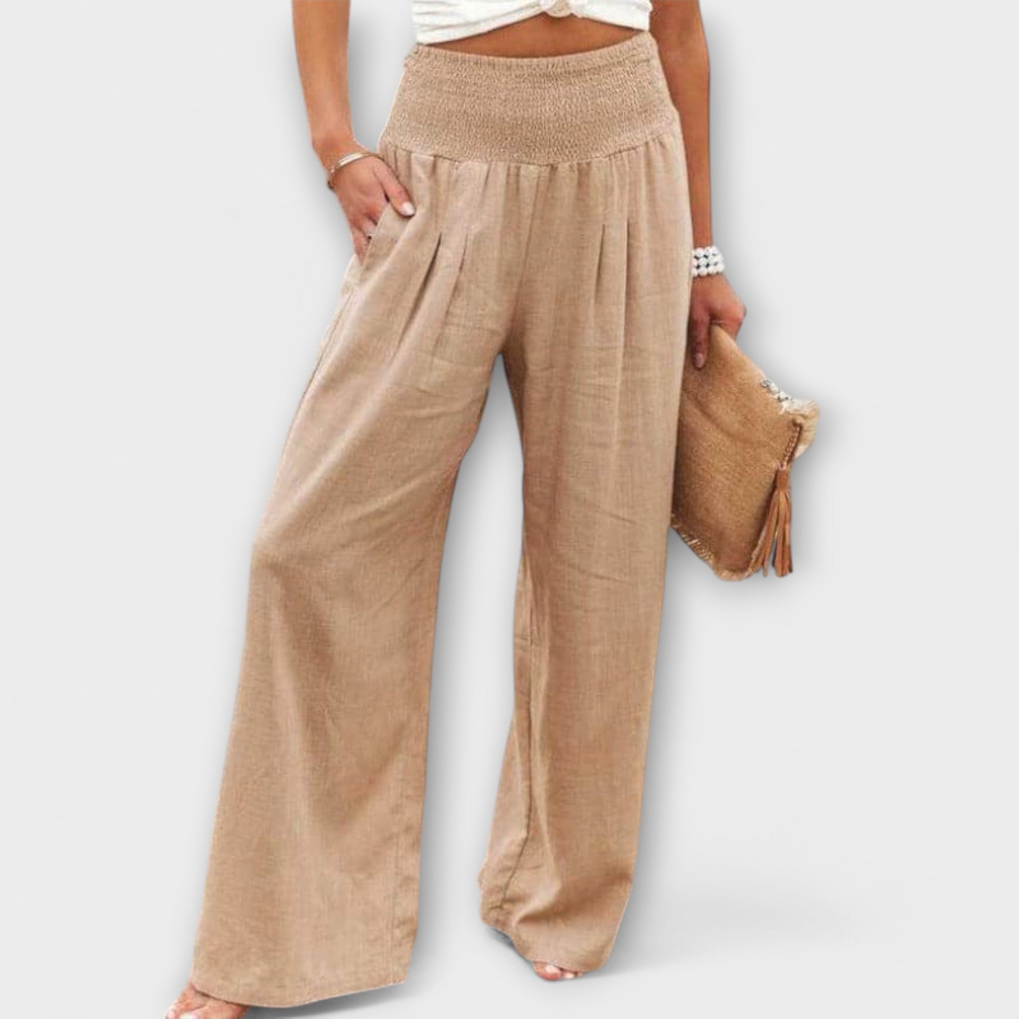 ELYRA™ | Pantalon large en lin décontracté