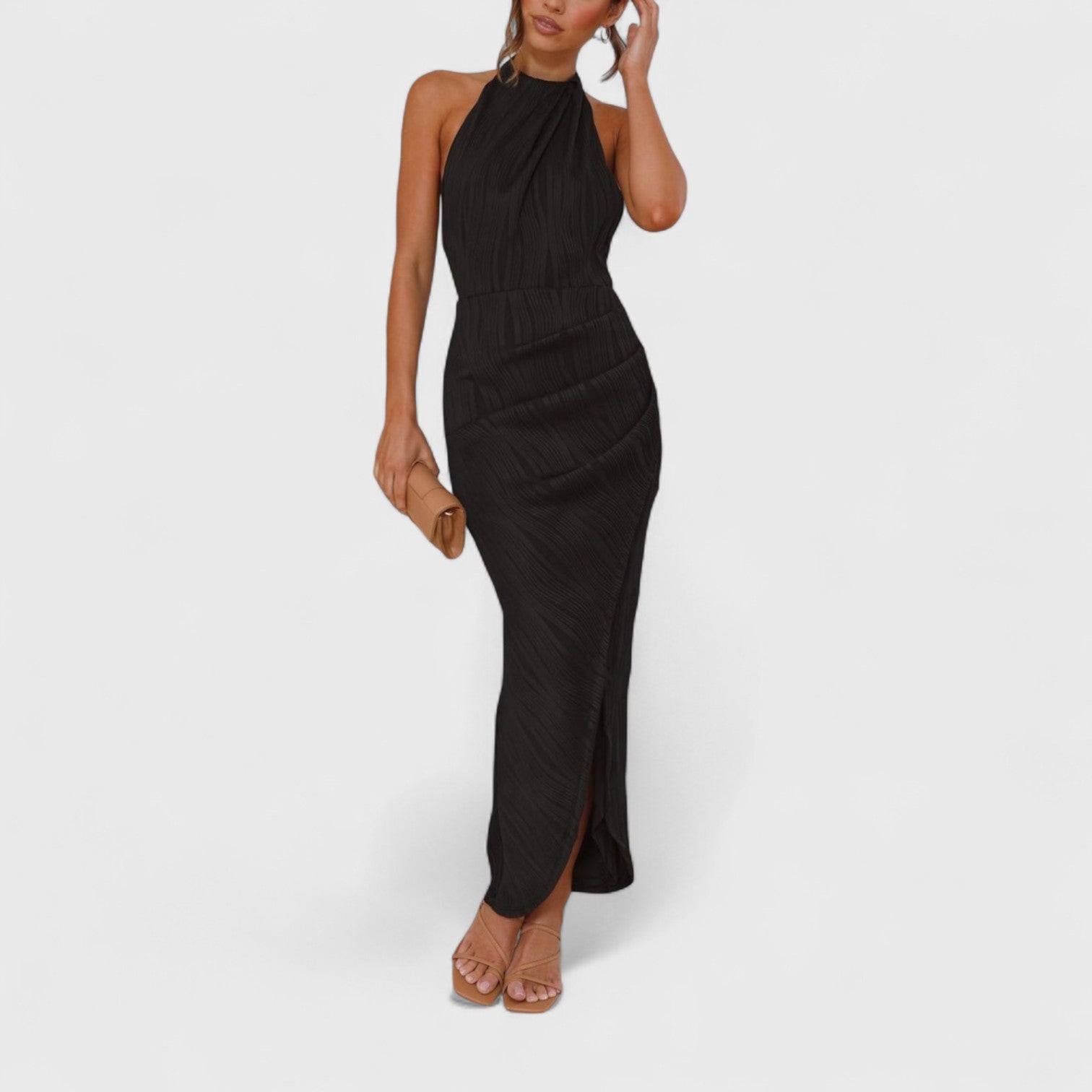 ELYRA™ | Long Pleated Dress in Lightweight Fabric