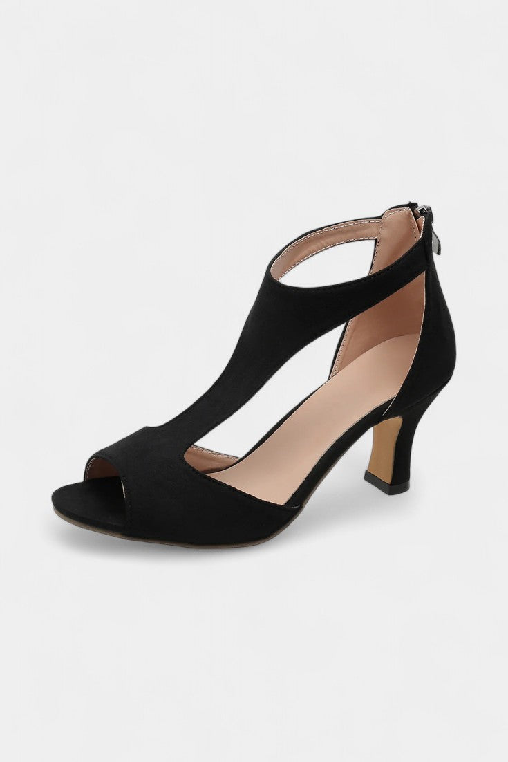 ELYRA™ | Mid-heel sandals with T-strap and open toe