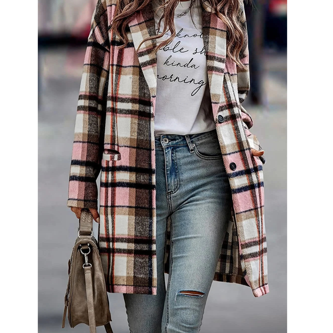 ELYRA™ | Checked trenchcoat