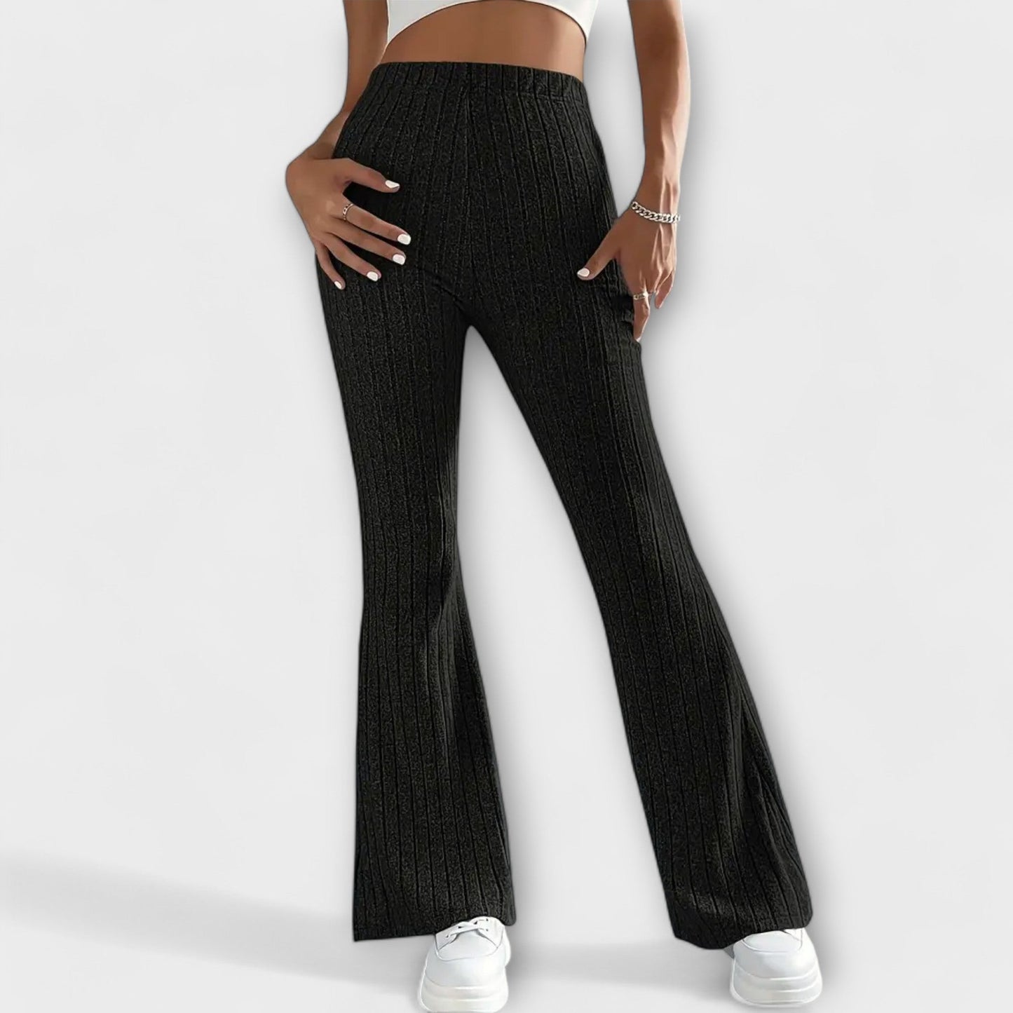 ELYRA™ | Fluid Black Linen Trousers