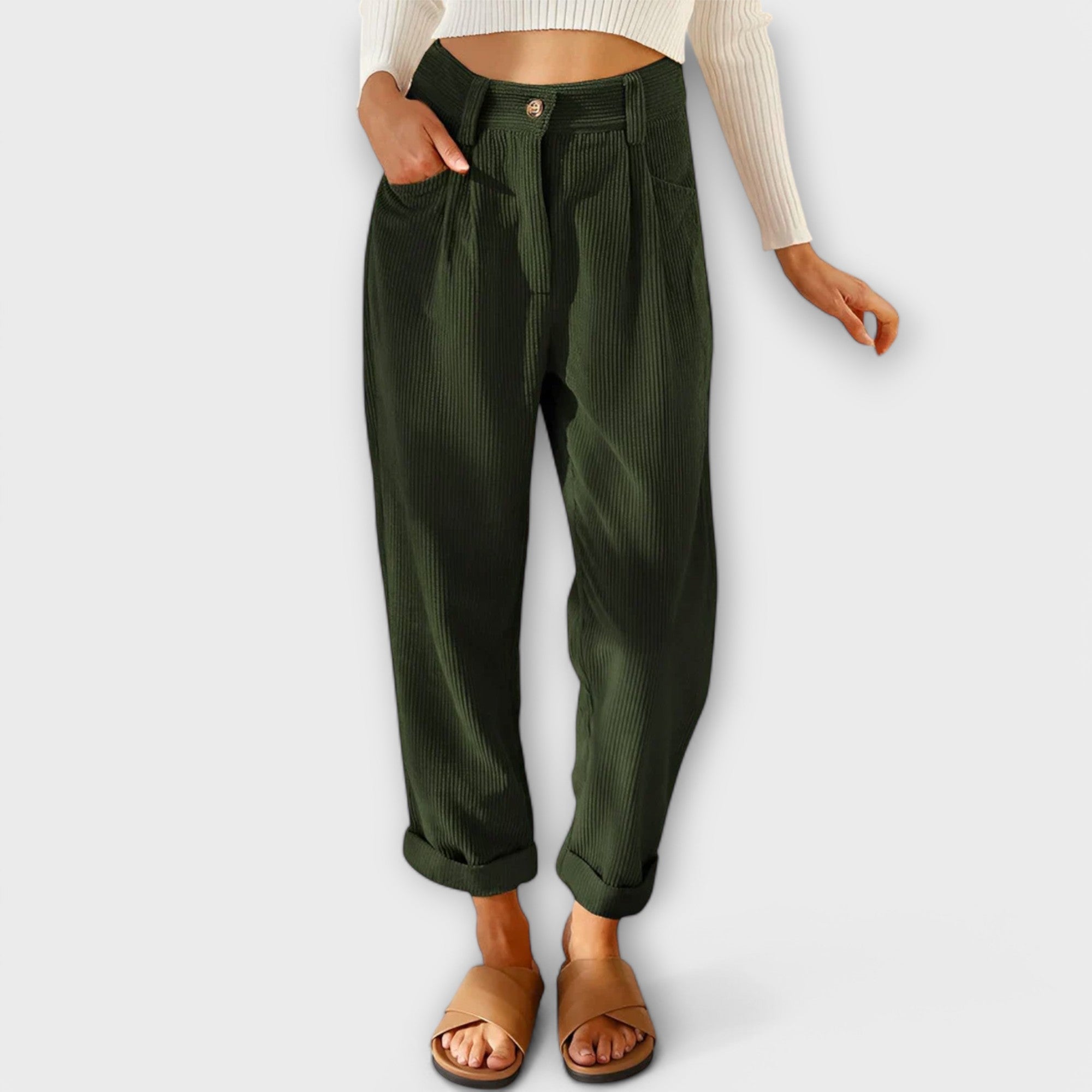 ELYRA™ | Pantalon en velours, coupe moderne