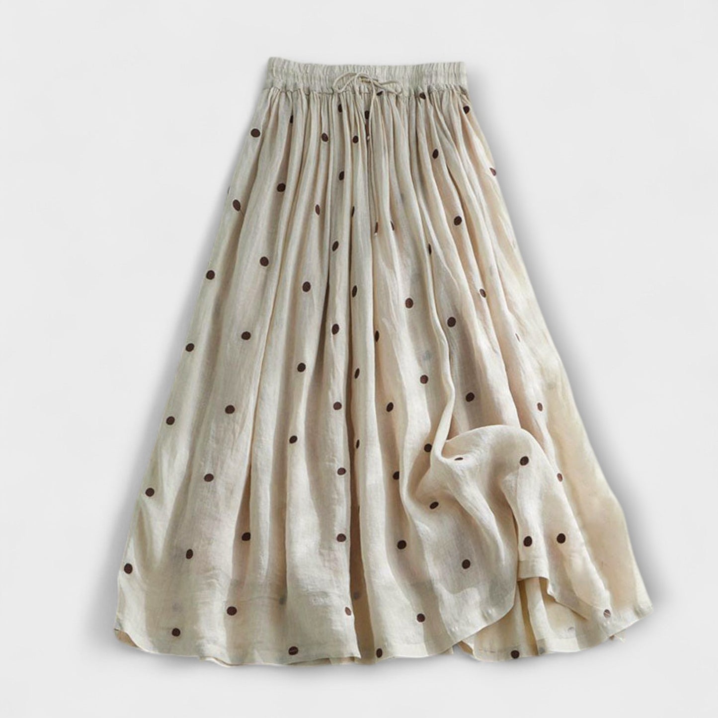 ELYRA™ | Polka Dot Cotton-Linen Skirt