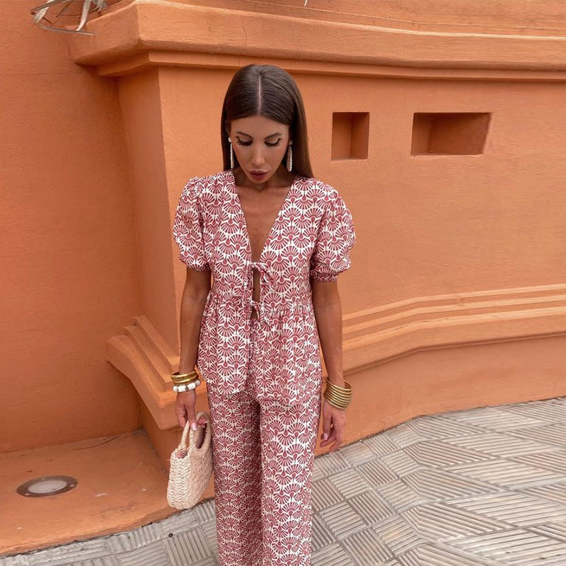ELYRA™ | Puff Sleeve Set with Tie Detail
