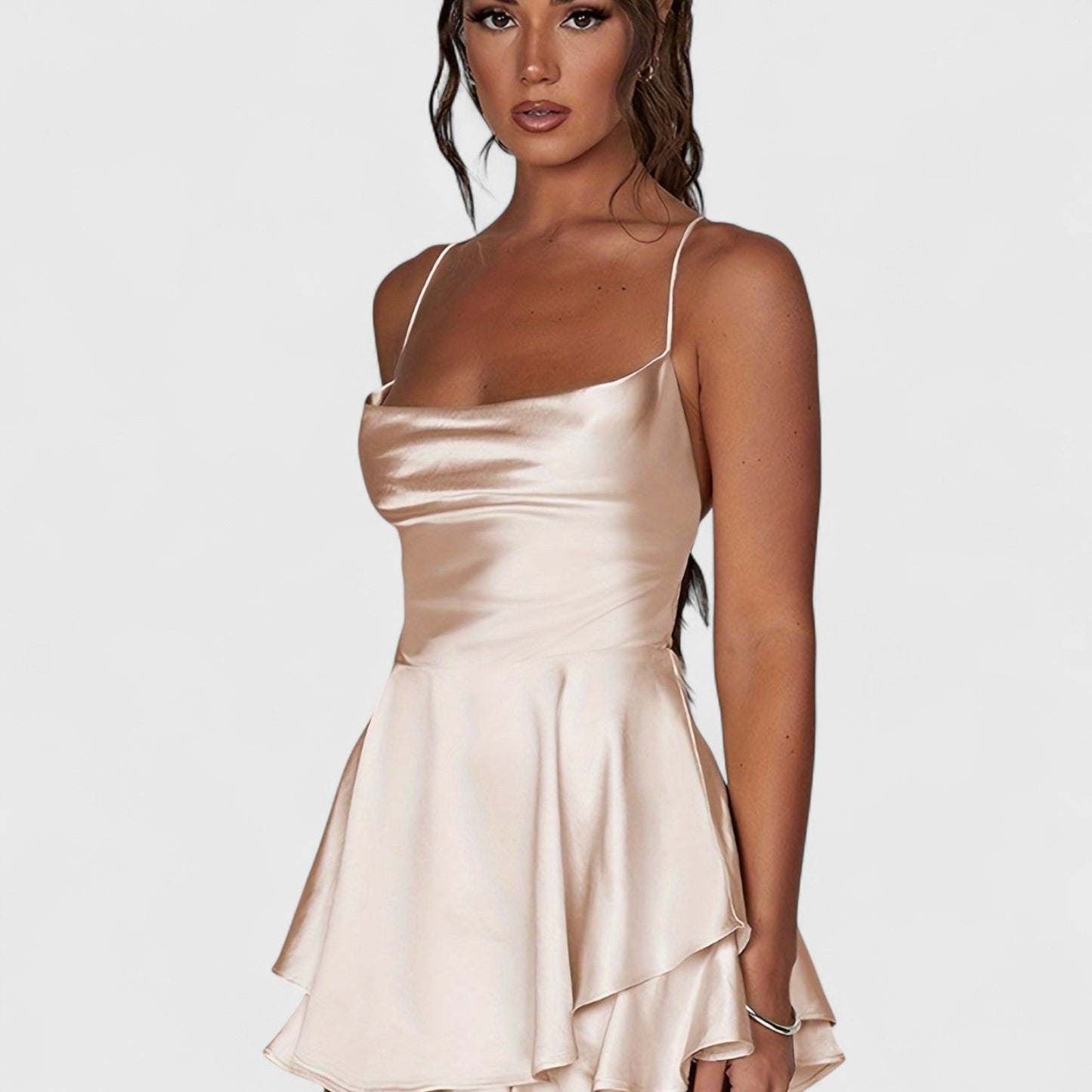 ELYRA™ | Elegant Backless Dress with Square Neckline