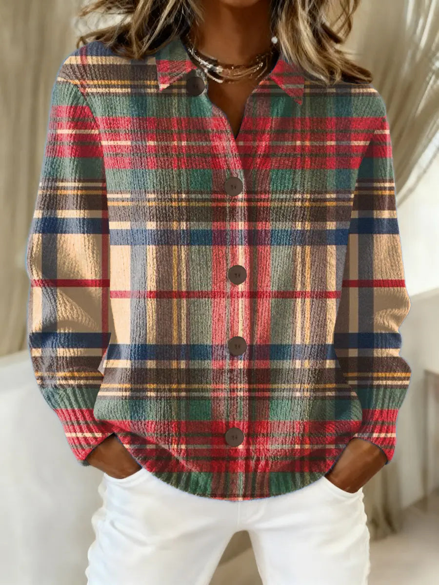 Belivianne | Festive Women's Check Blouse