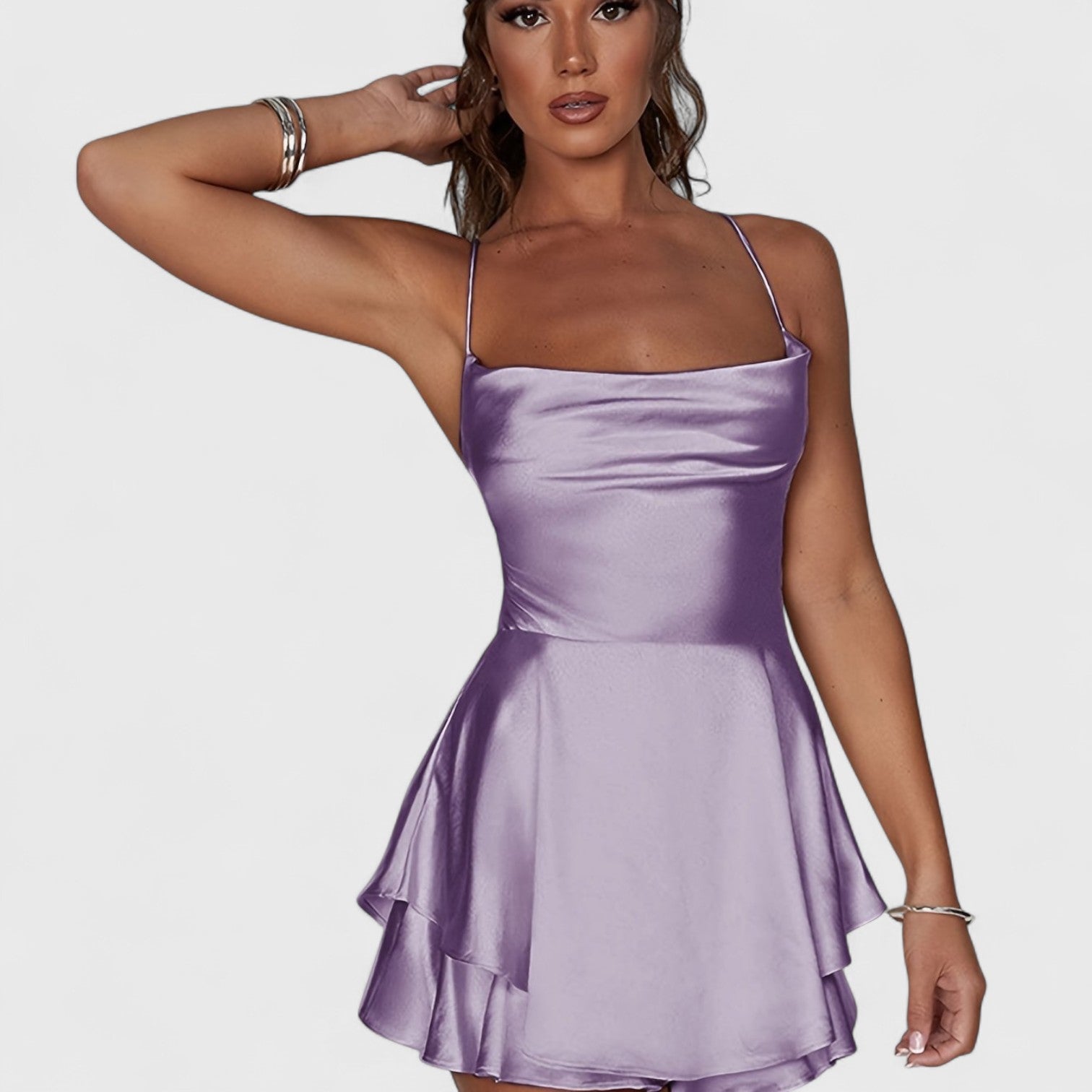 ELYRA™ | Elegant Backless Dress with Square Neckline