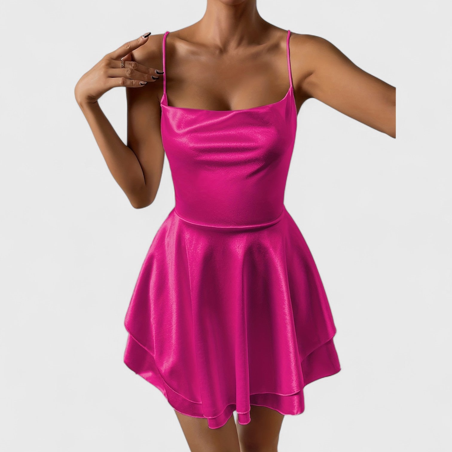 ELYRA™ | Elegant Backless Dress with Square Neckline