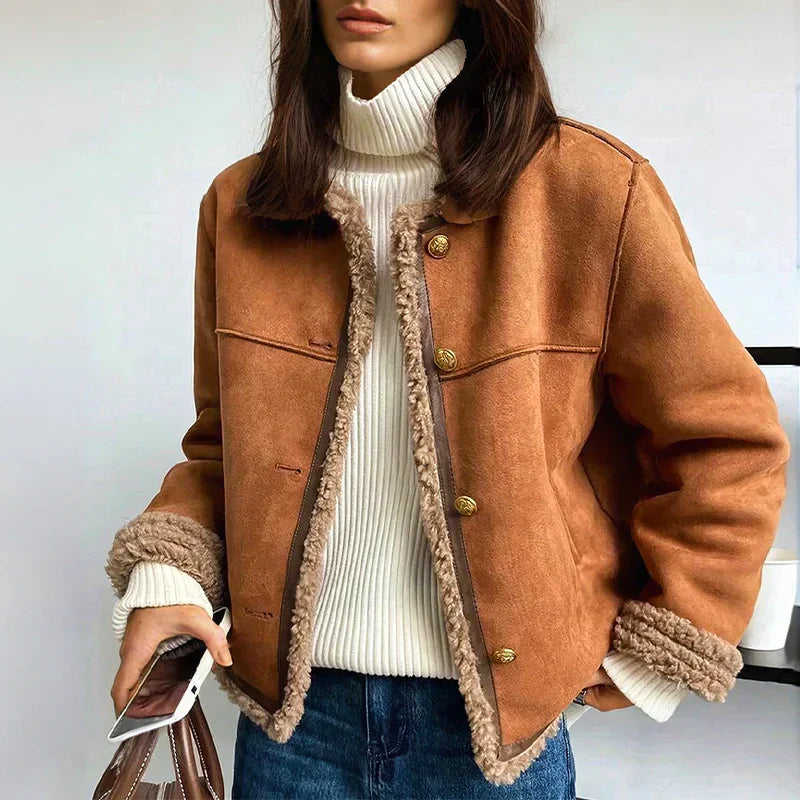 ELYRA™ | Buttoned Sheepskin Jacket