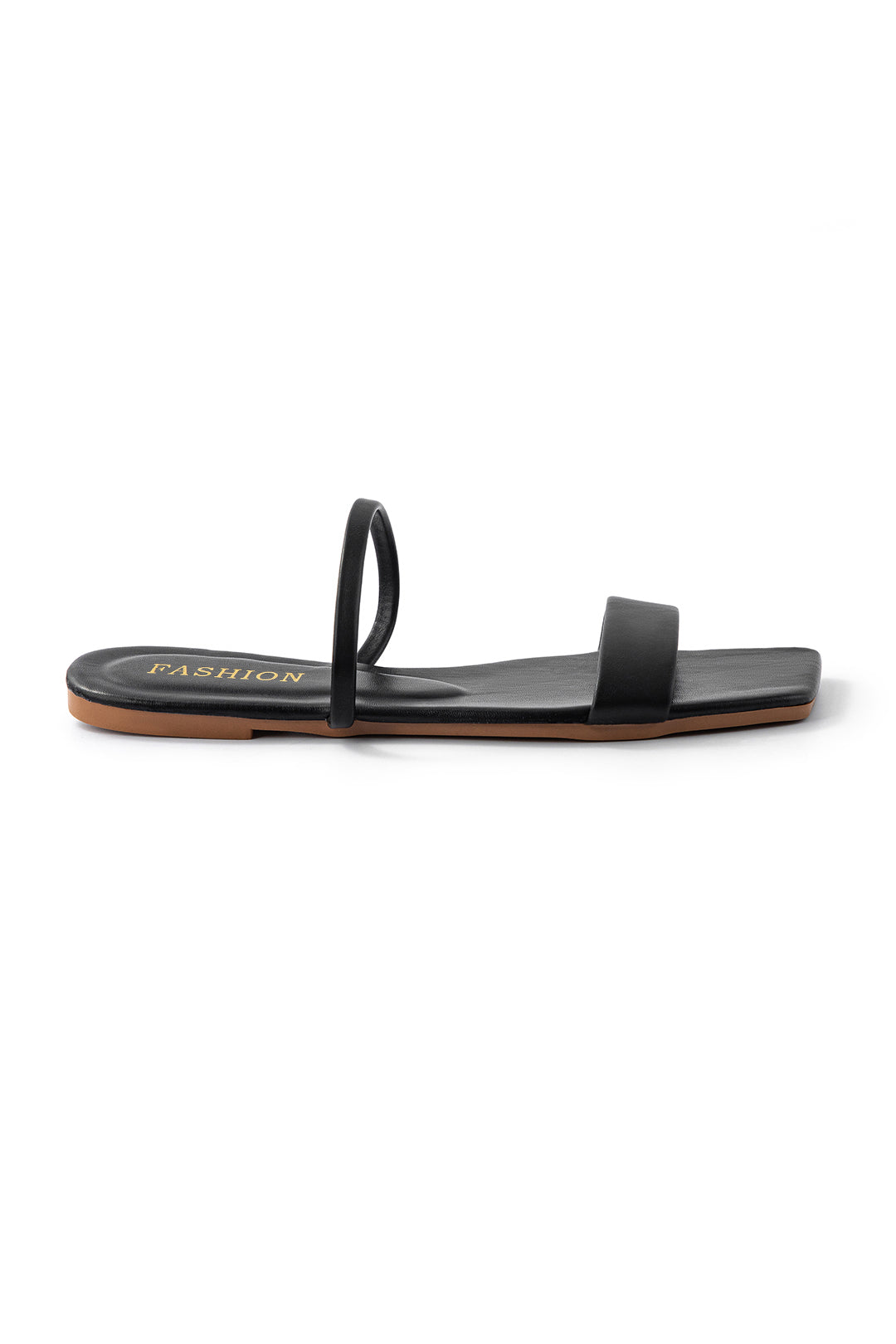 ELYRA™ | Flat Square-Toed Sandals in Faux Leather