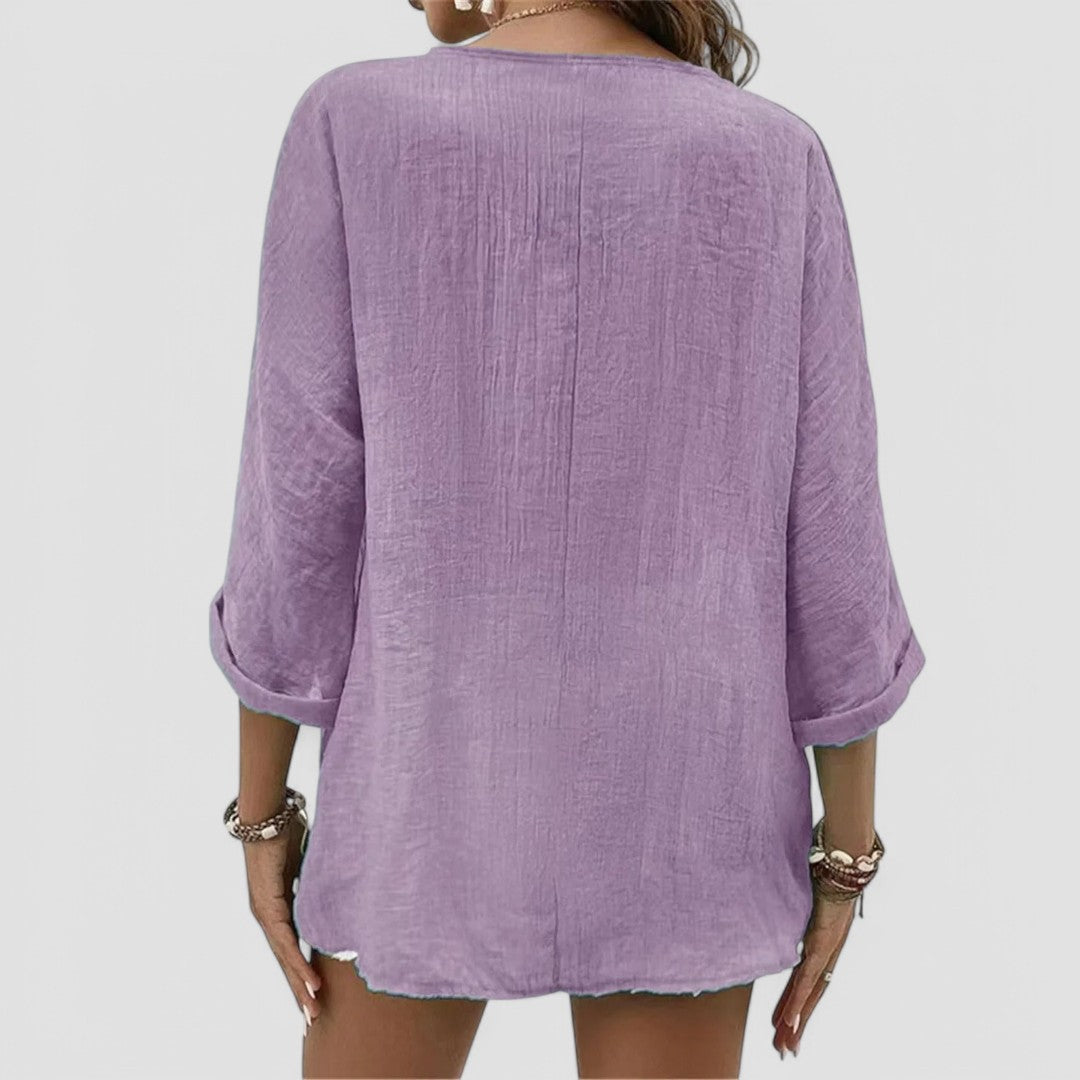 ELYRA™ | Handcrafted V-Neck Blouse
