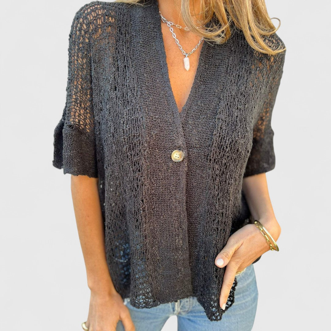 ELYRA™ | Handcrafted Linen Blouse, Fluid Cut