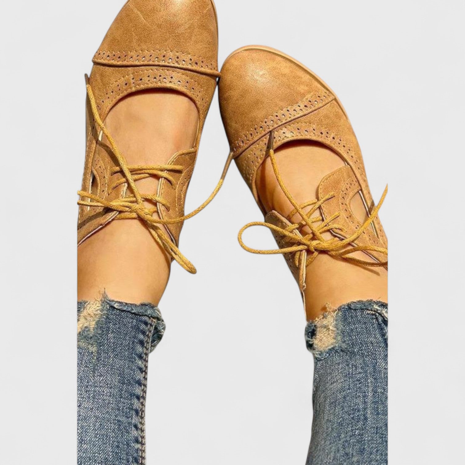 ELYRA™ | Chaussures vintage à talons, en cuir, avec détails en dentelle