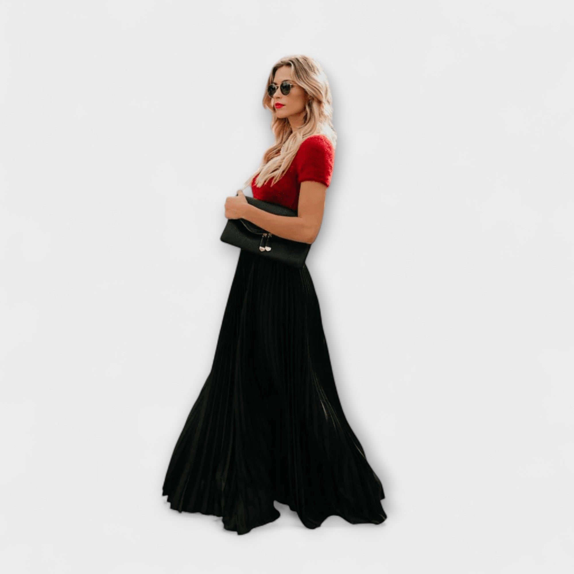 ELYRA™ | Jupe Maxi Plissée en tissu fluide