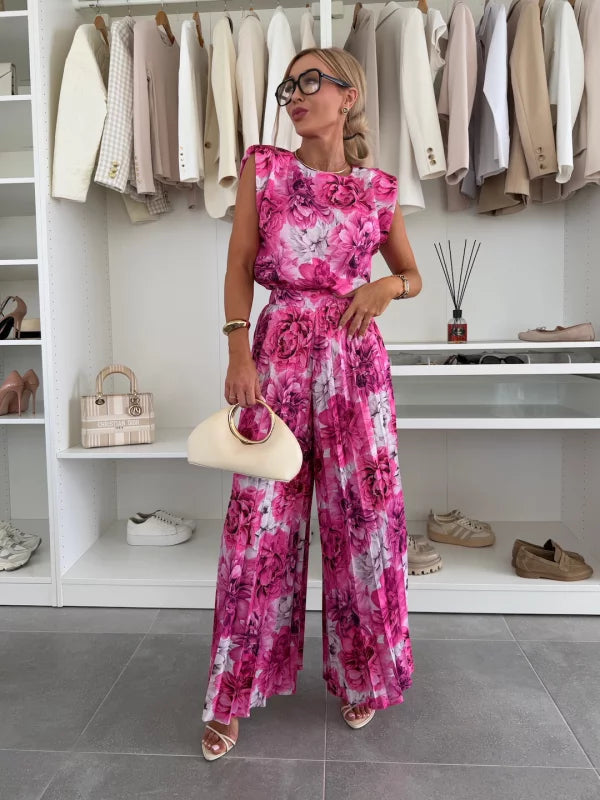 ELYRA™ | Ensemble élégant avec pantalon palazzo plissé