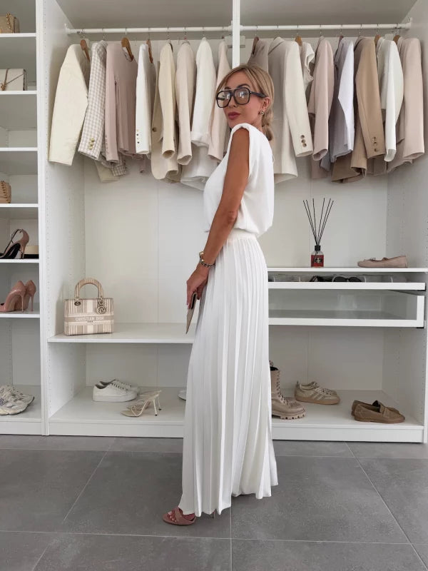 ELYRA™ | Ensemble élégant avec pantalon palazzo plissé