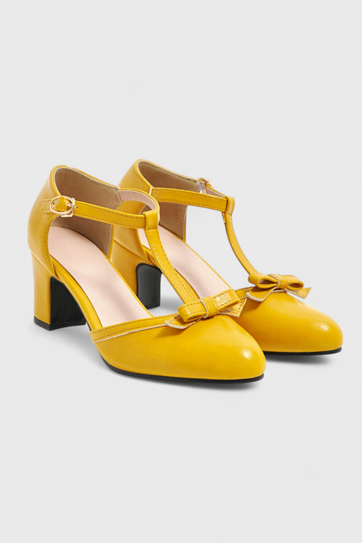 ELYRA™ | Retro Orthopaedic Black Leather Heels