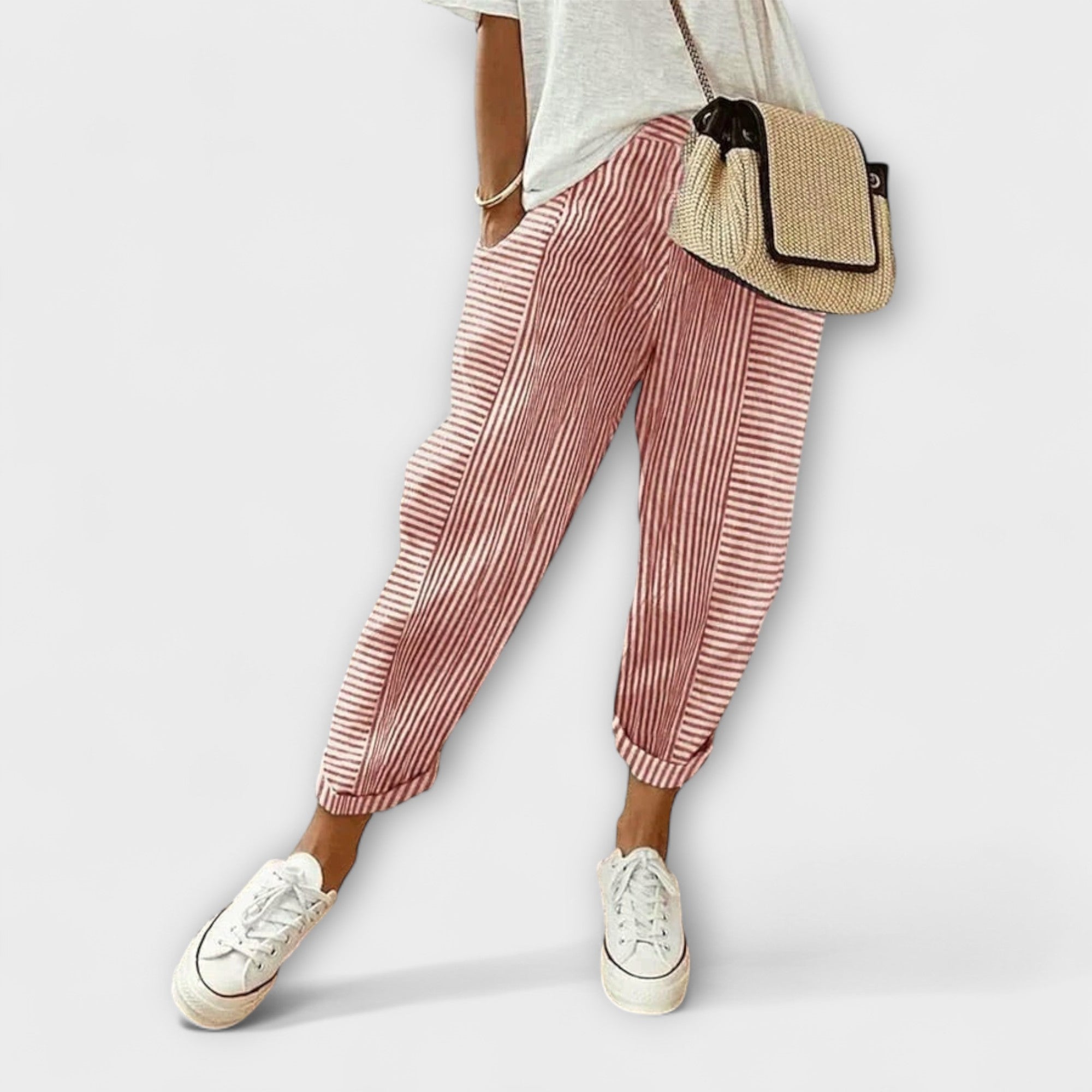 ELYRA™ | Pantalon rayé en tissu doux