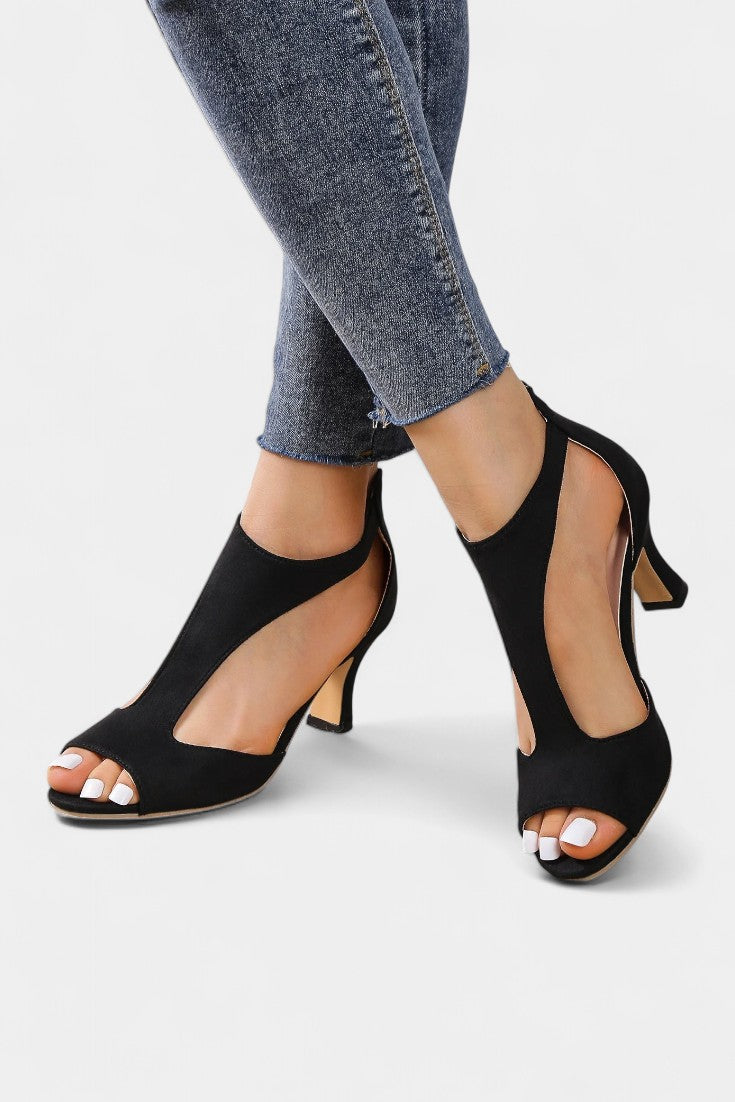 ELYRA™ | Mid-heel sandals with T-strap and open toe