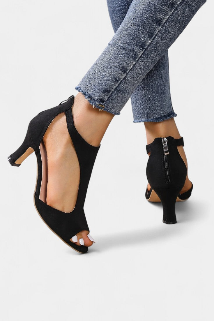 ELYRA™ | Mid-heel sandals with T-strap and open toe