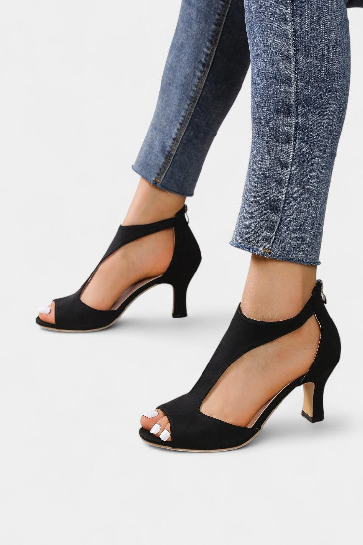 ELYRA™ | Mid-heel sandals with T-strap and open toe