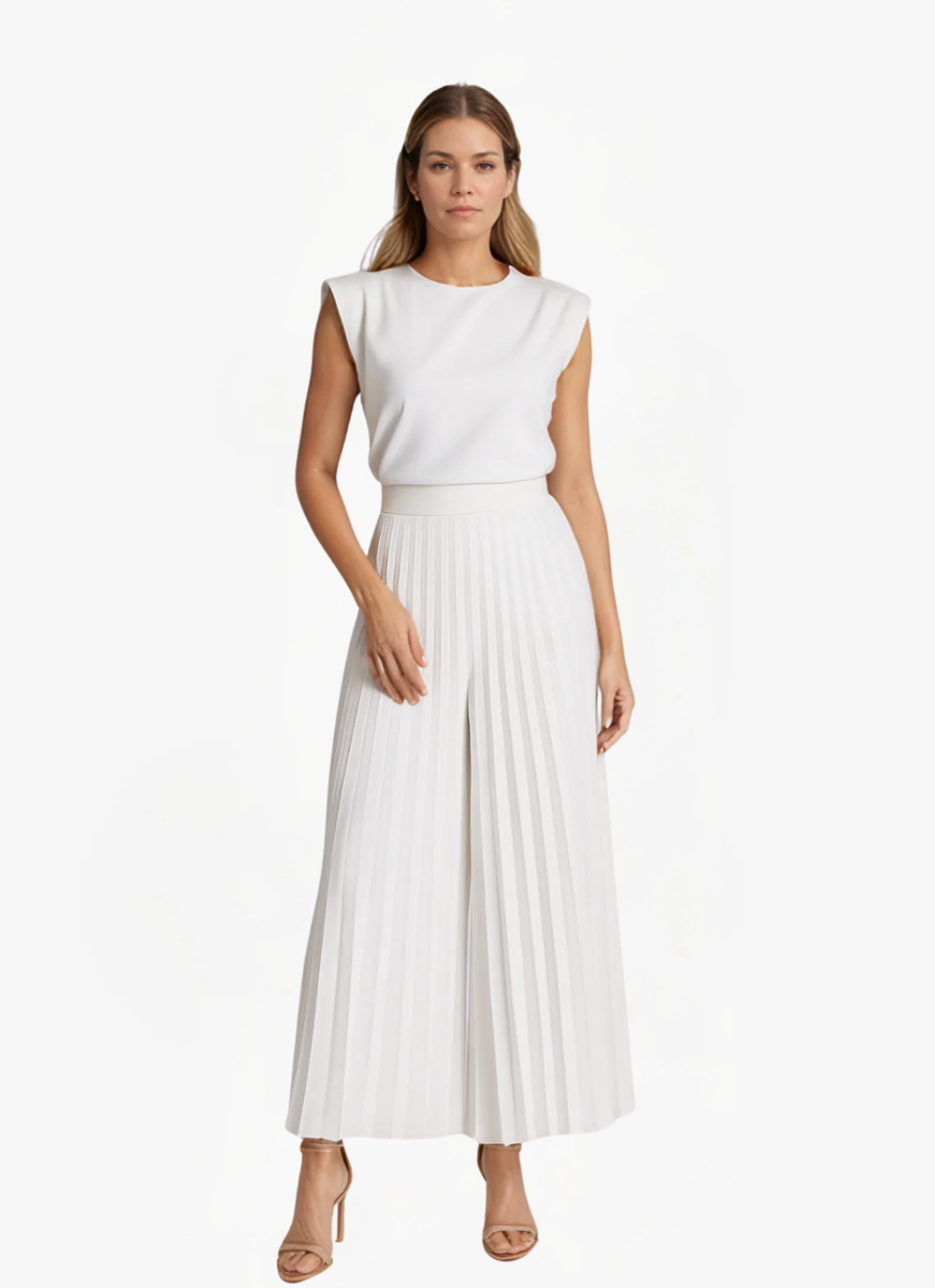 ELYRA™ | Elegant ensemble with pleated palazzo trousers
