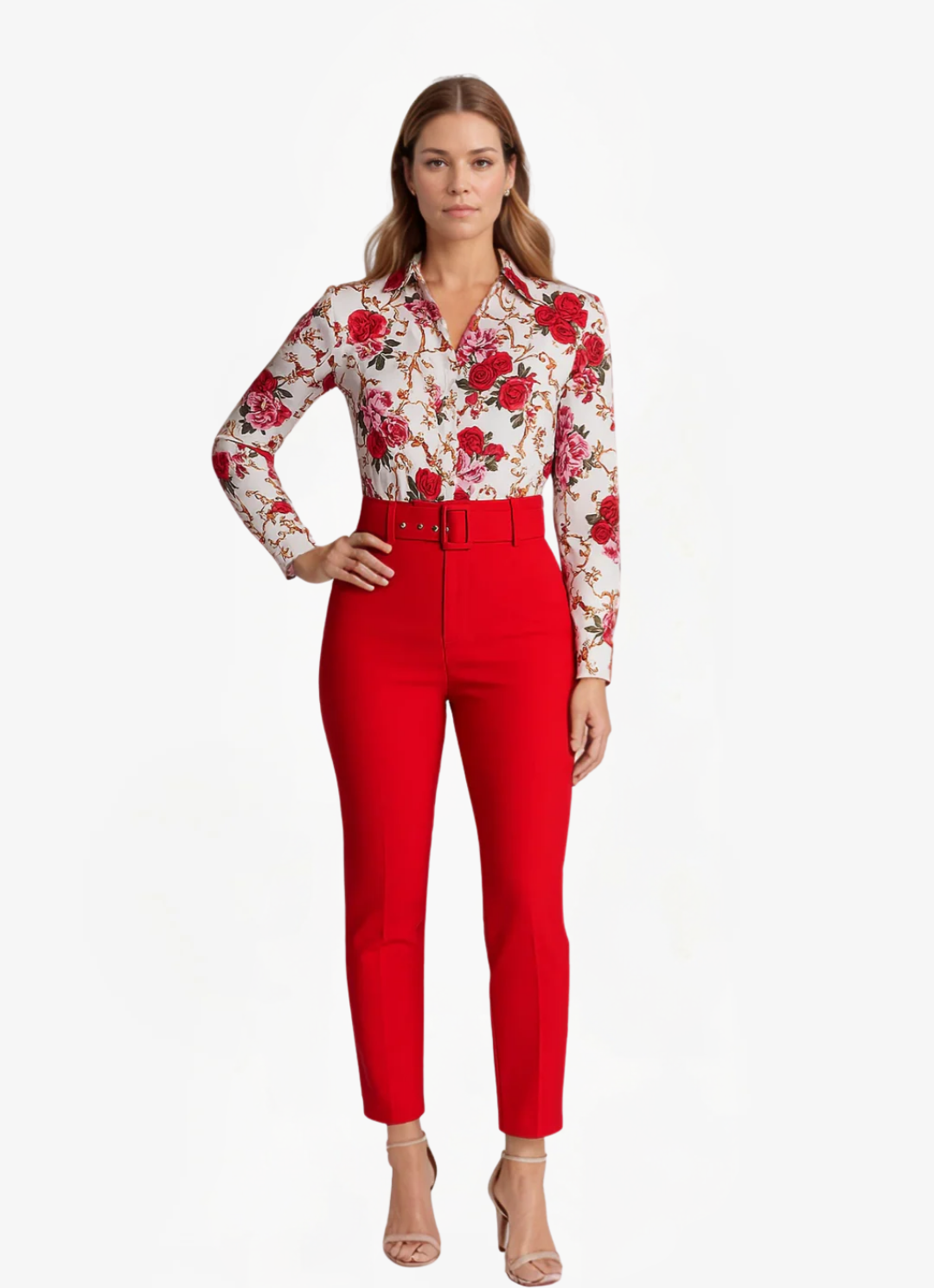 ELYRA™ | Printed Blouse & High-Waisted Trousers