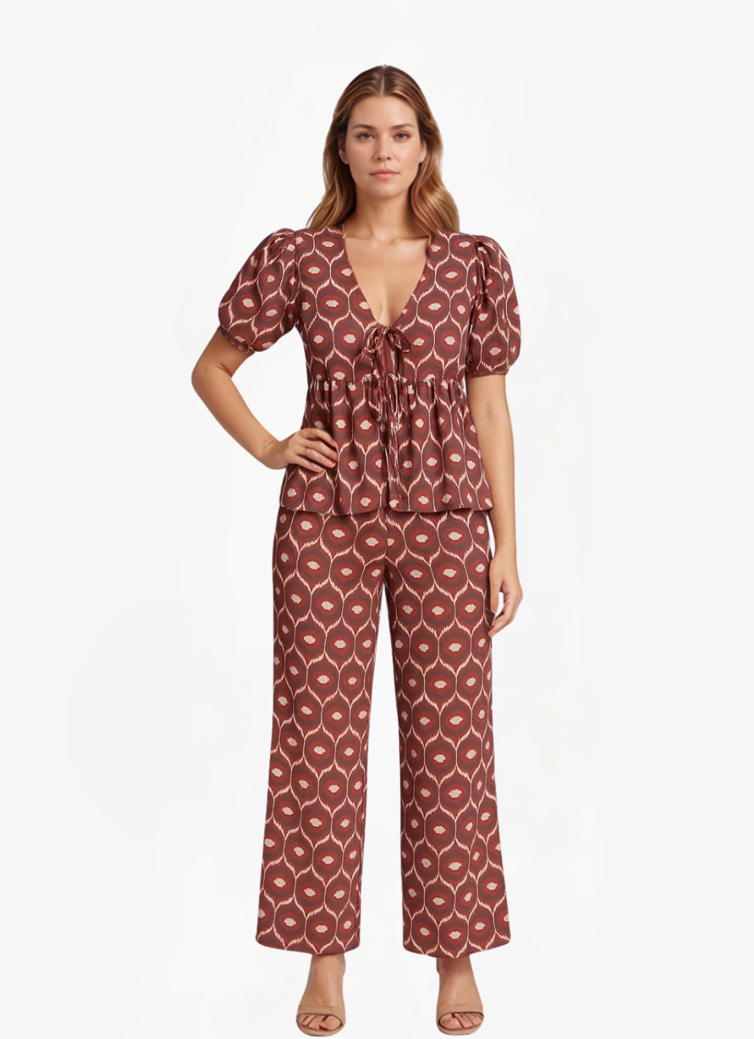 ELYRA™ | Puff Sleeve Set with Tie Detail
