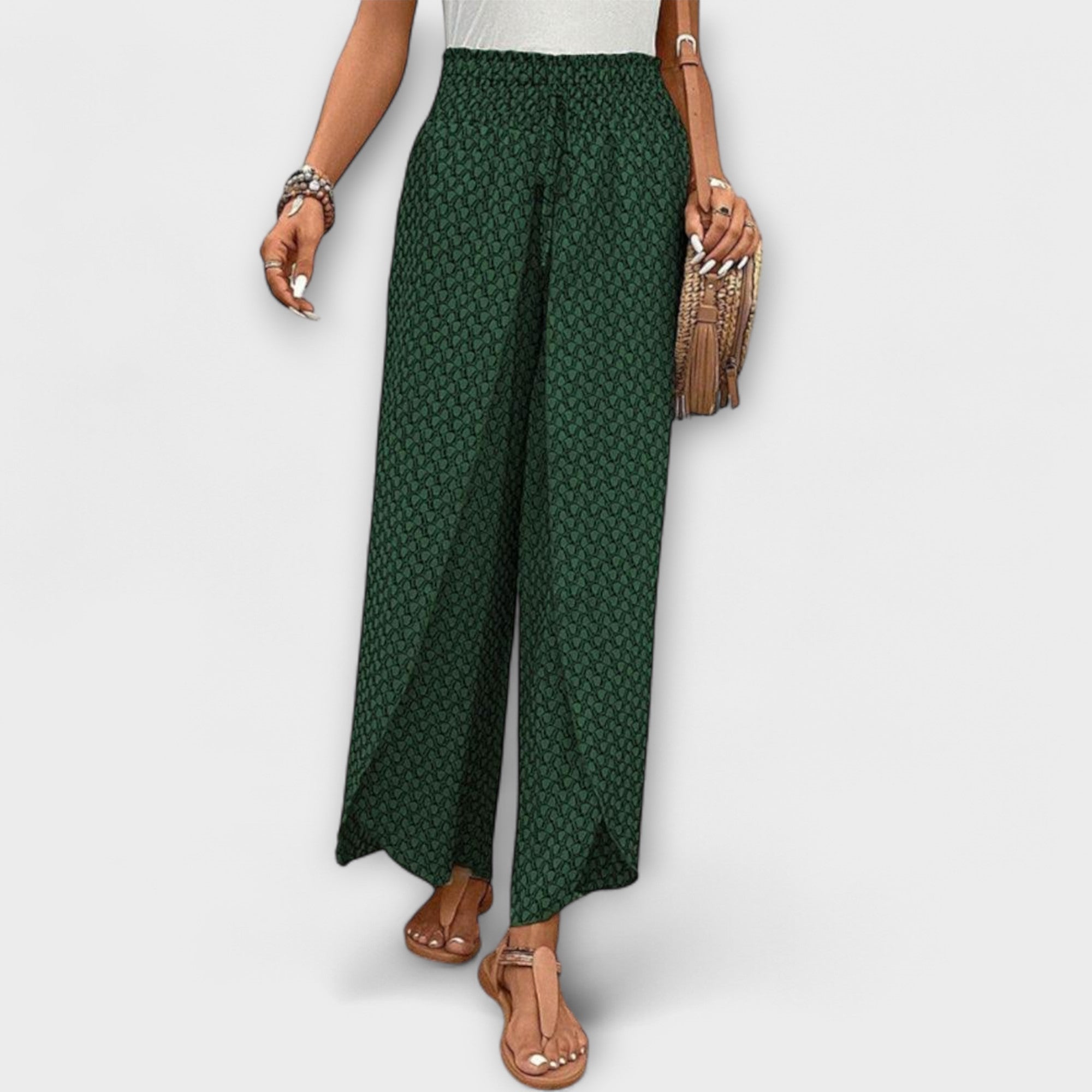 ELYRA™ | Black Linen Palazzo Trousers