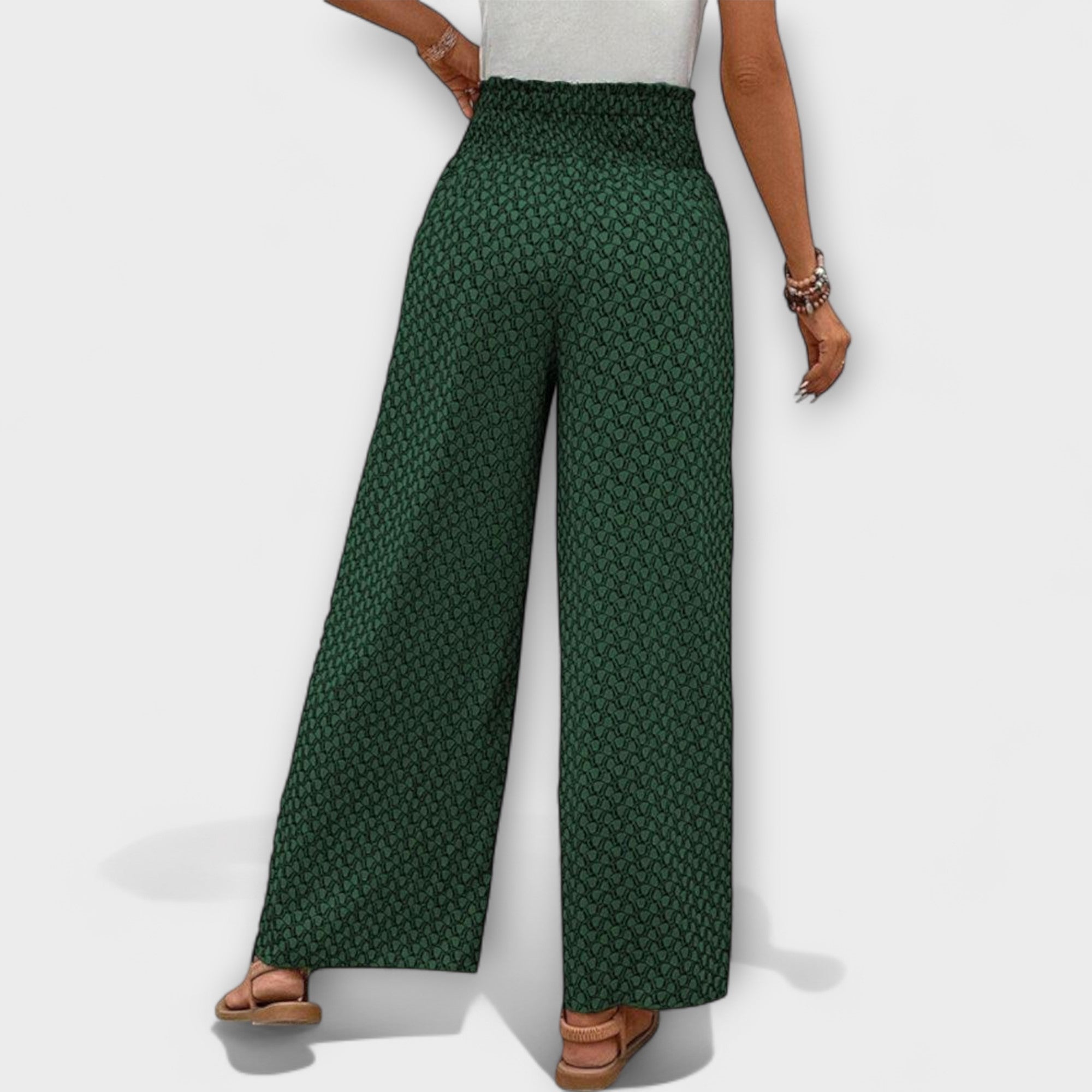 ELYRA™ | Black Linen Palazzo Trousers