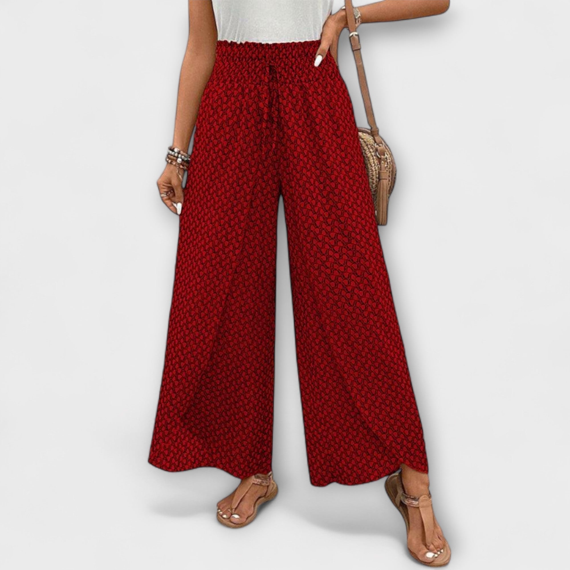 ELYRA™ | Black Linen Palazzo Trousers