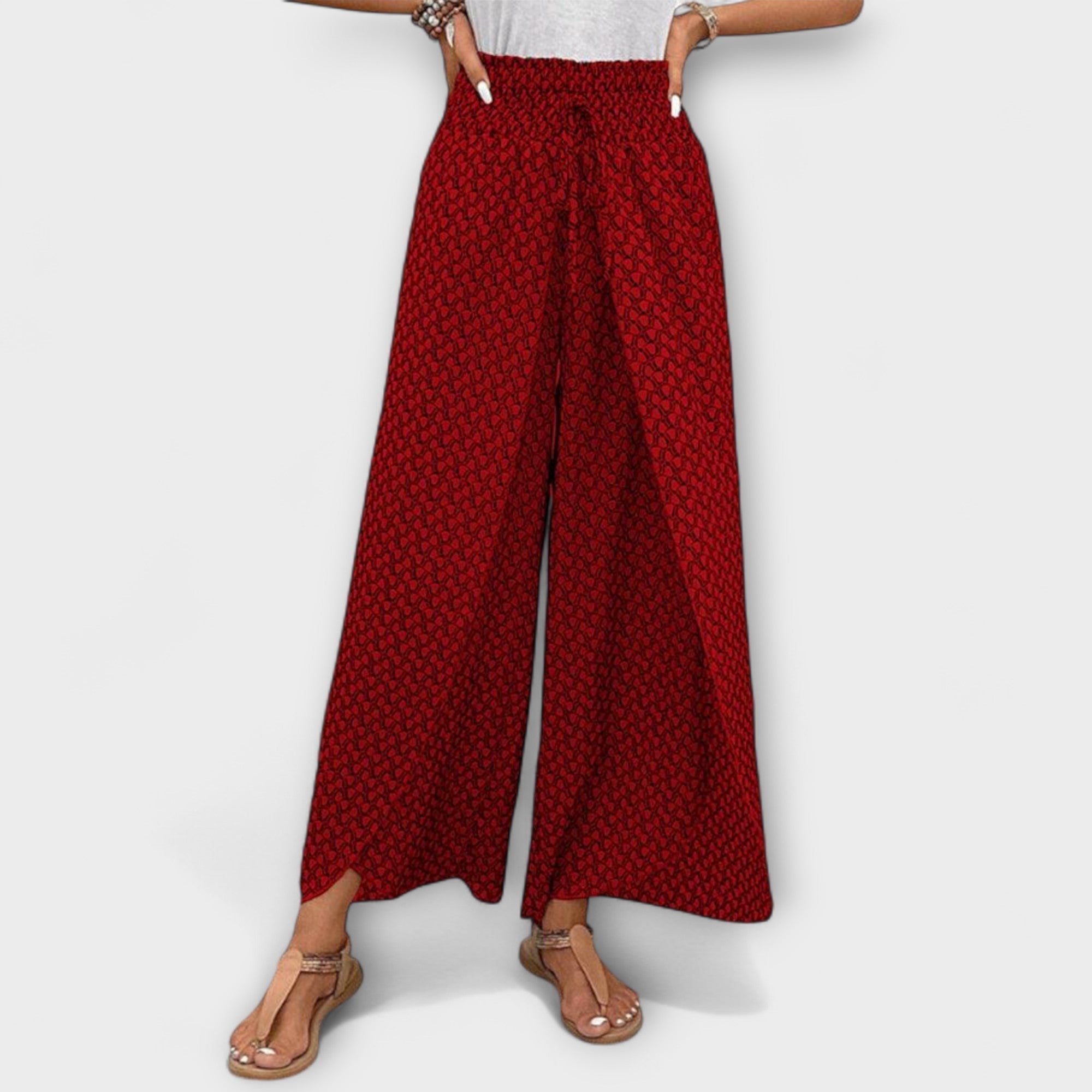 ELYRA™ | Black Linen Palazzo Trousers
