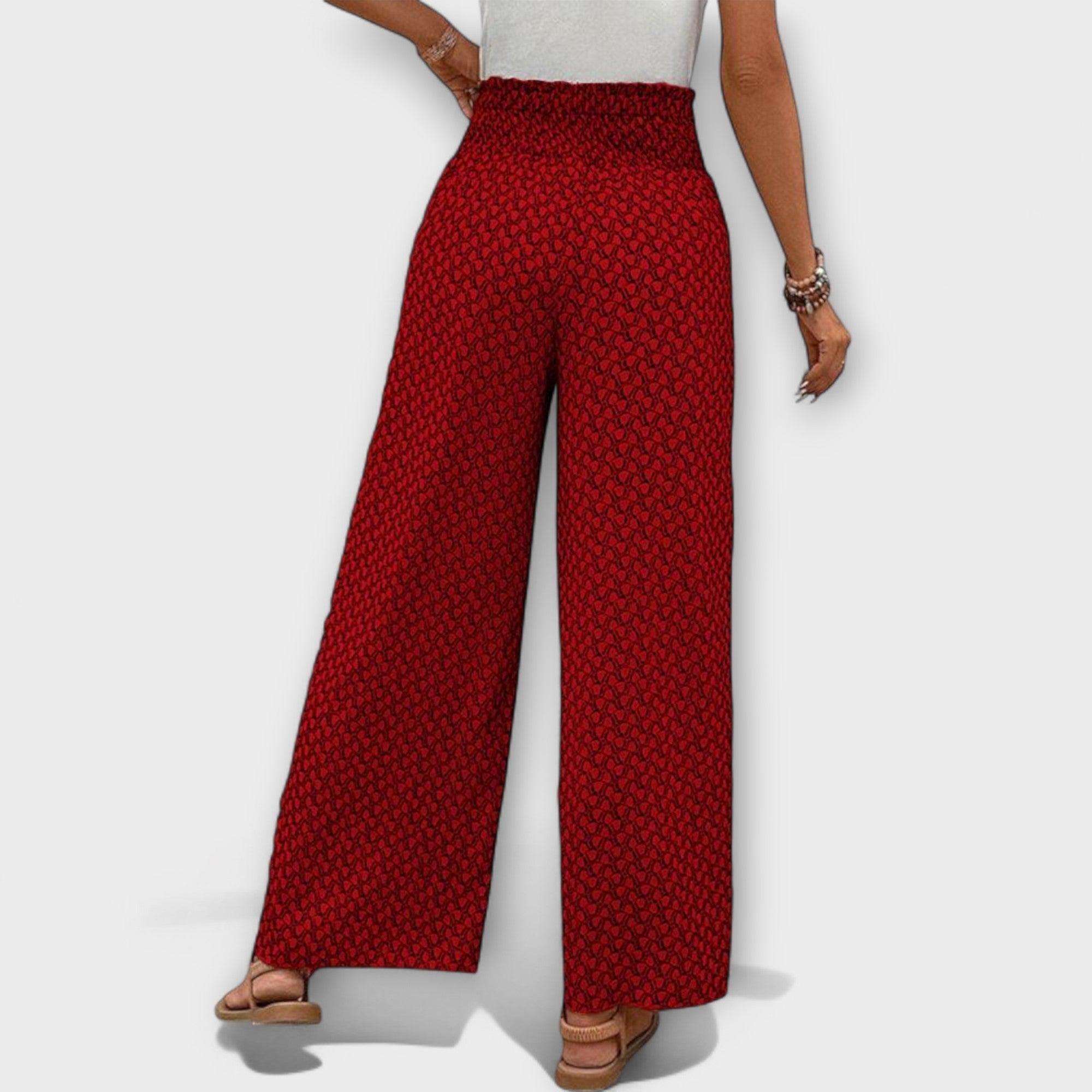 ELYRA™ | Black Linen Palazzo Trousers